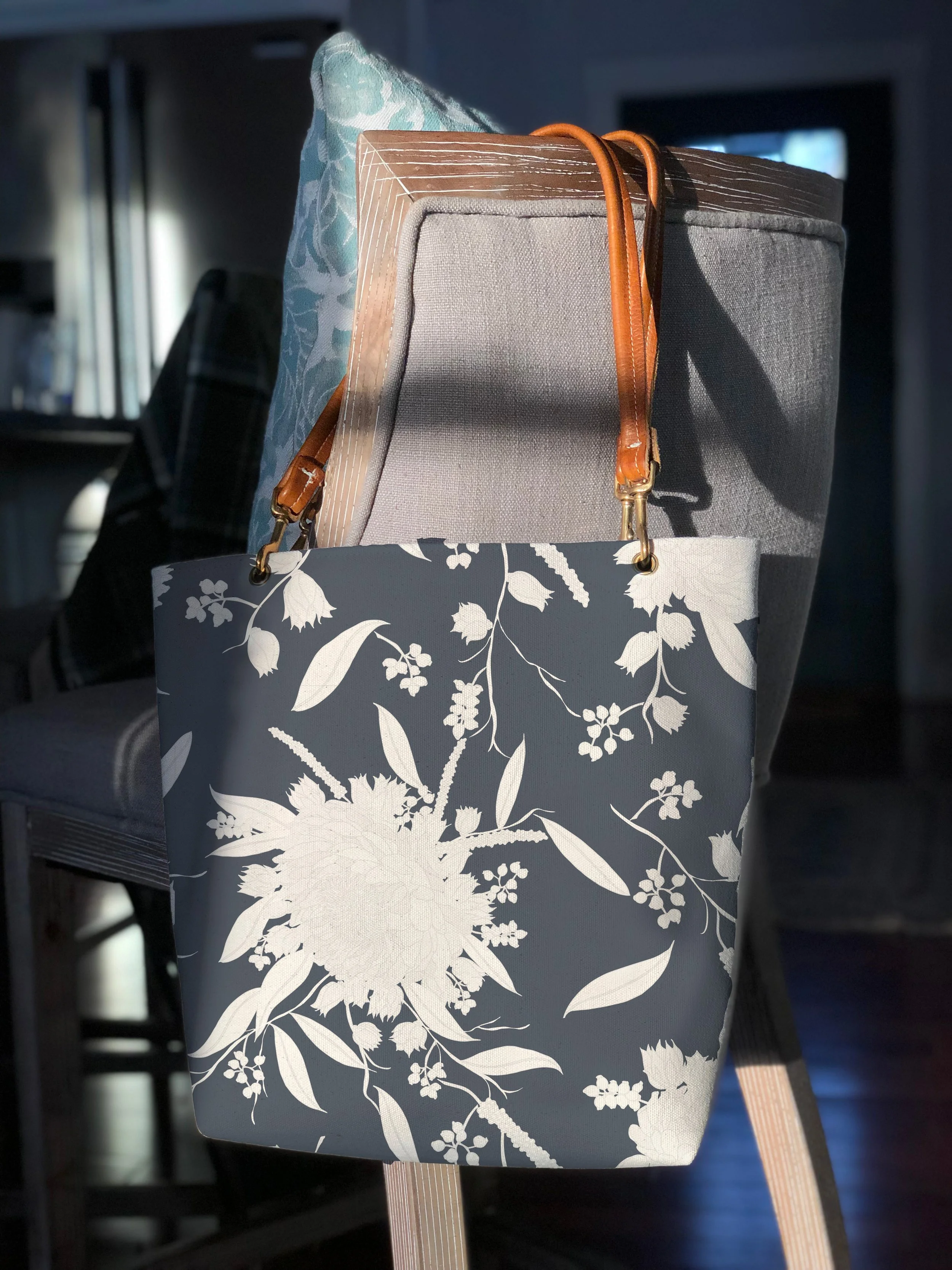 Dahlia Navy Canvas Bag.JPG