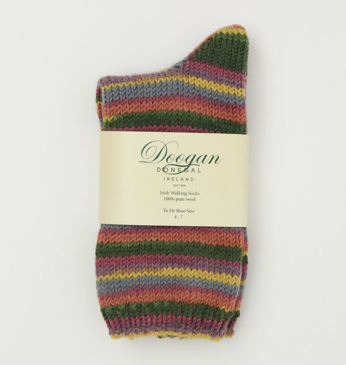 Striped wool socks by Doogan Donegal