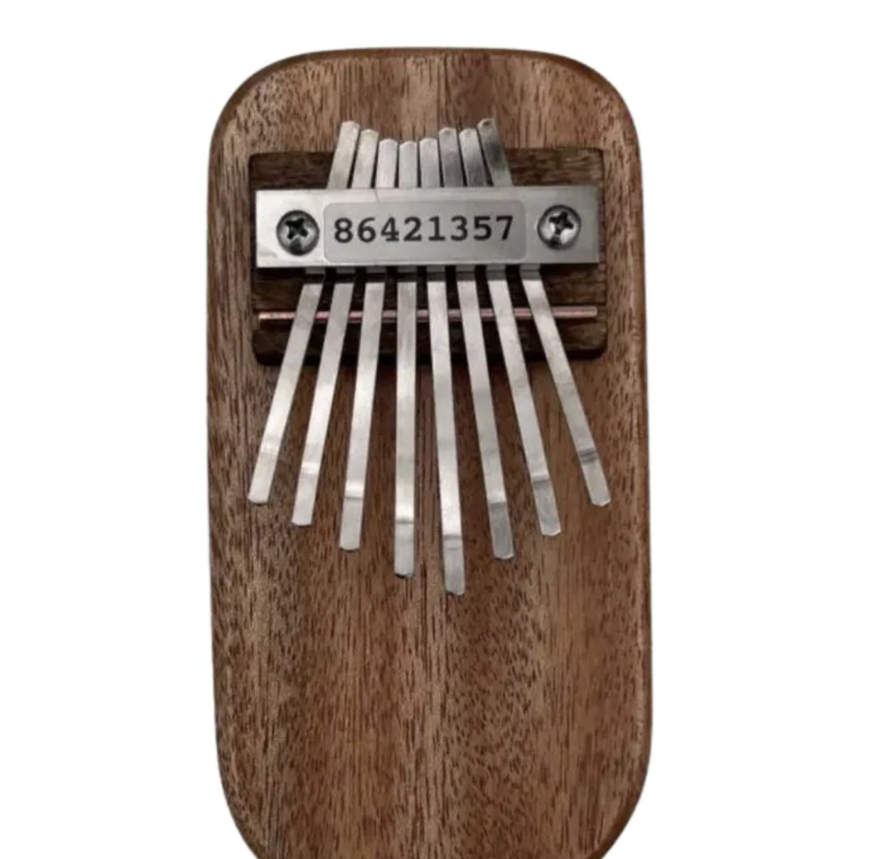 Kalimba thumb piano with metal tines and a wooden body