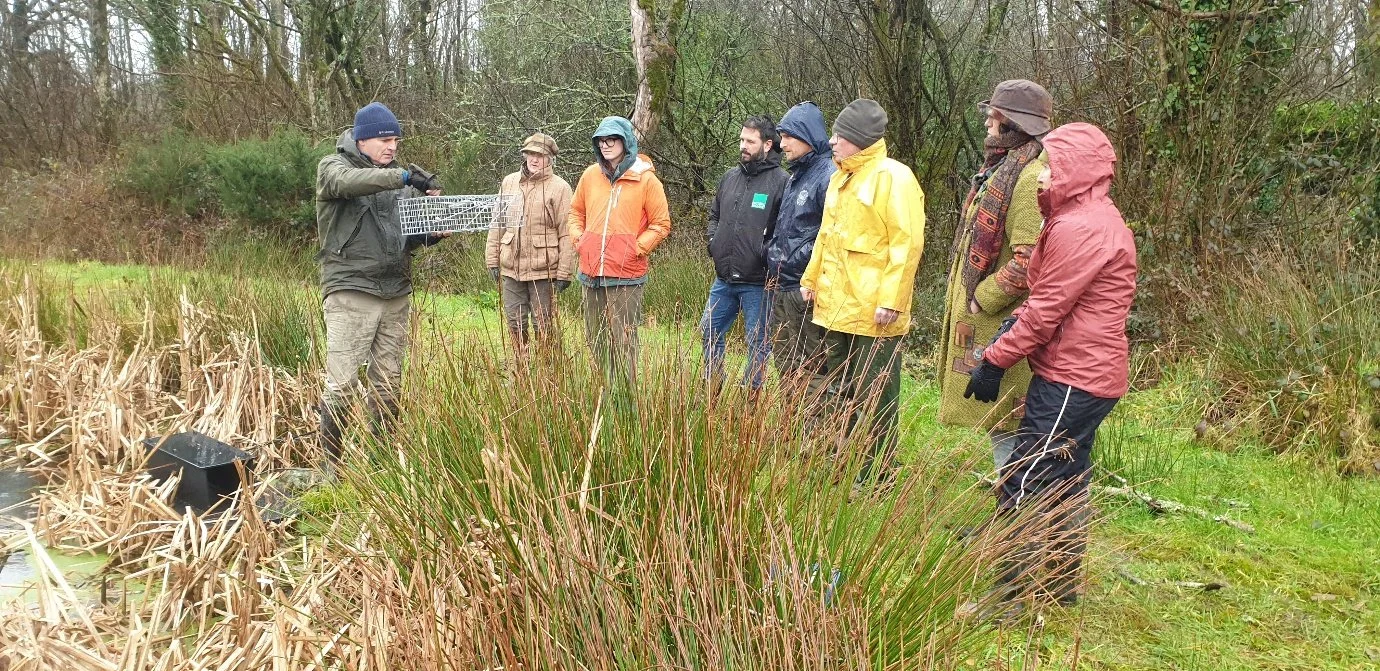 David Carrier demonstrates a mink trap