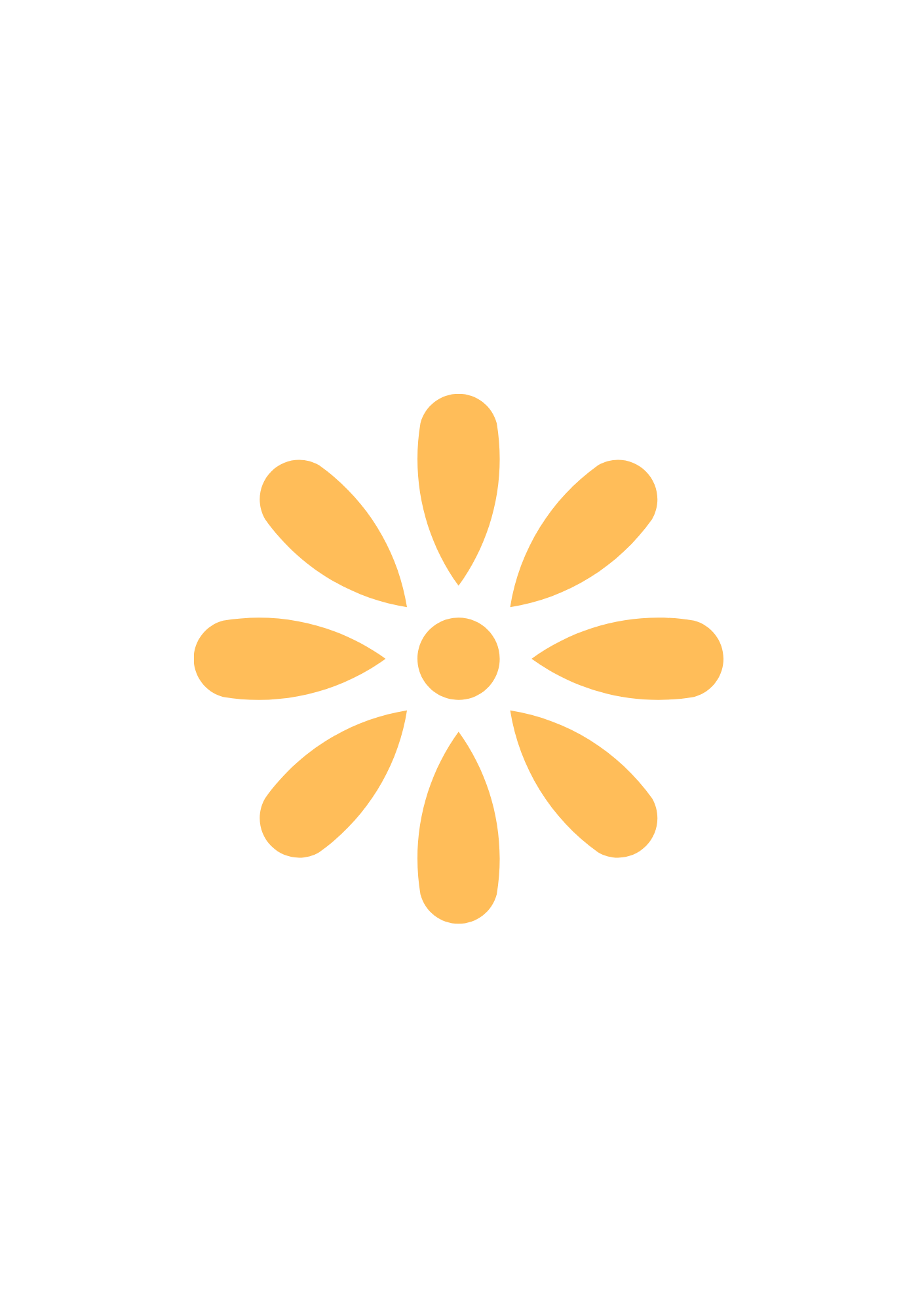 Abstract yellow flower design on white background.