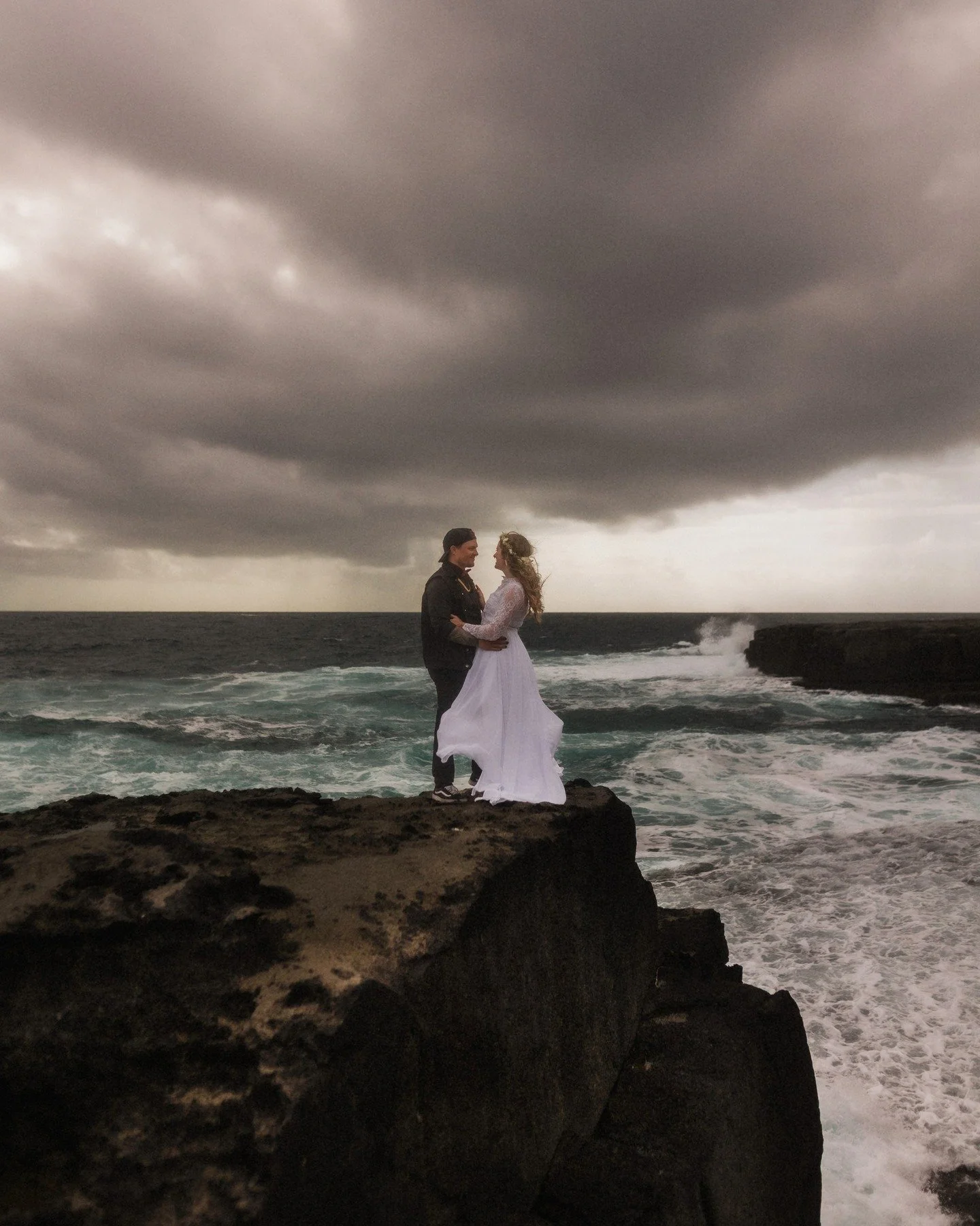 After the vows, we hopped back on the bikes and made our way across the island to the Wormhole &mdash; the plan was to catch a few shots of them jumping off the cliff, but when we arrived the sea was a bit too rough for that one.

So we switched it u