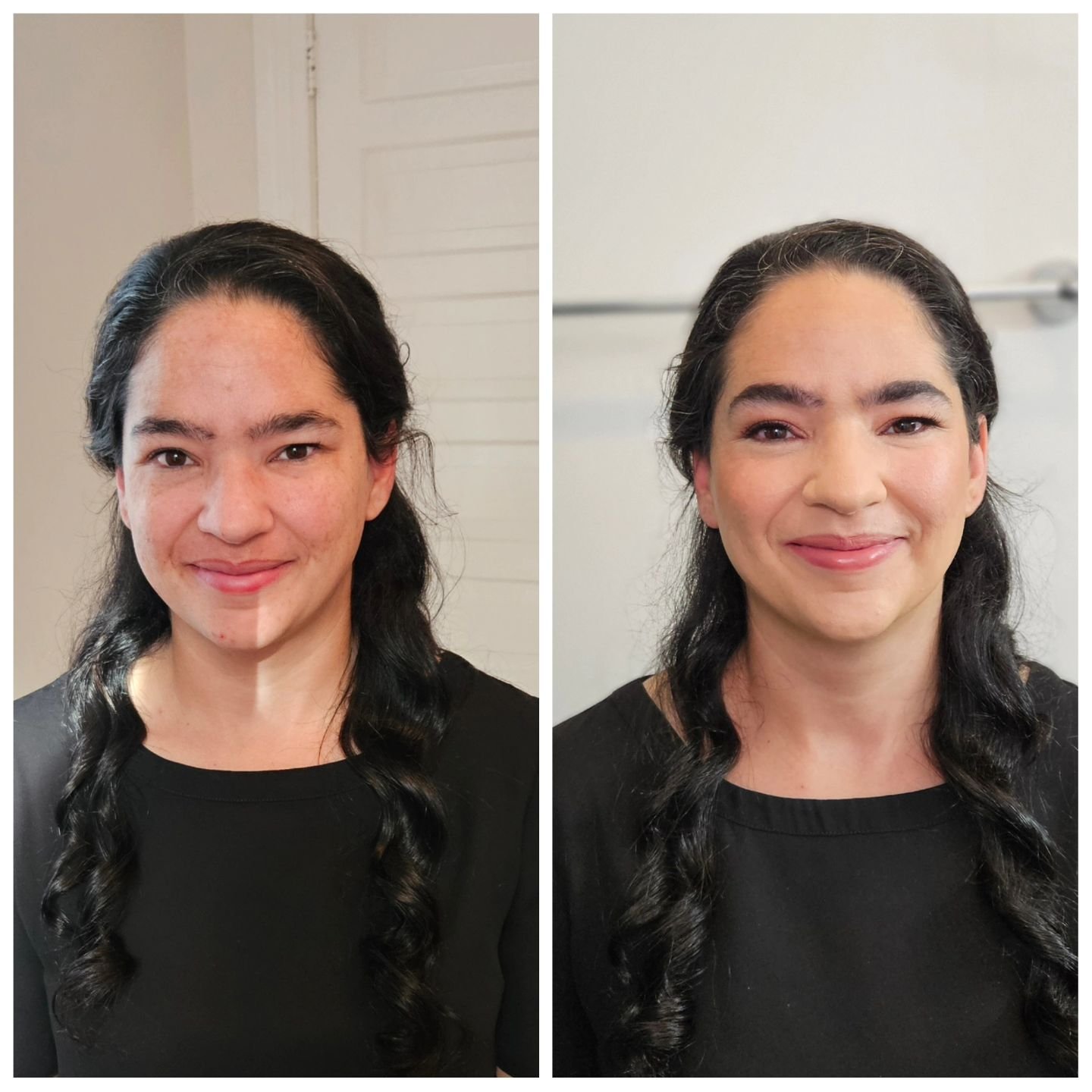 ✨️Bridal makeup preview before and after✨️ 
.
Laura wanted something soft and natural with a little hint of pinky tones. I think it turned out so well, and she loved it too! It is really important to me to take into consideration a brides inspiration