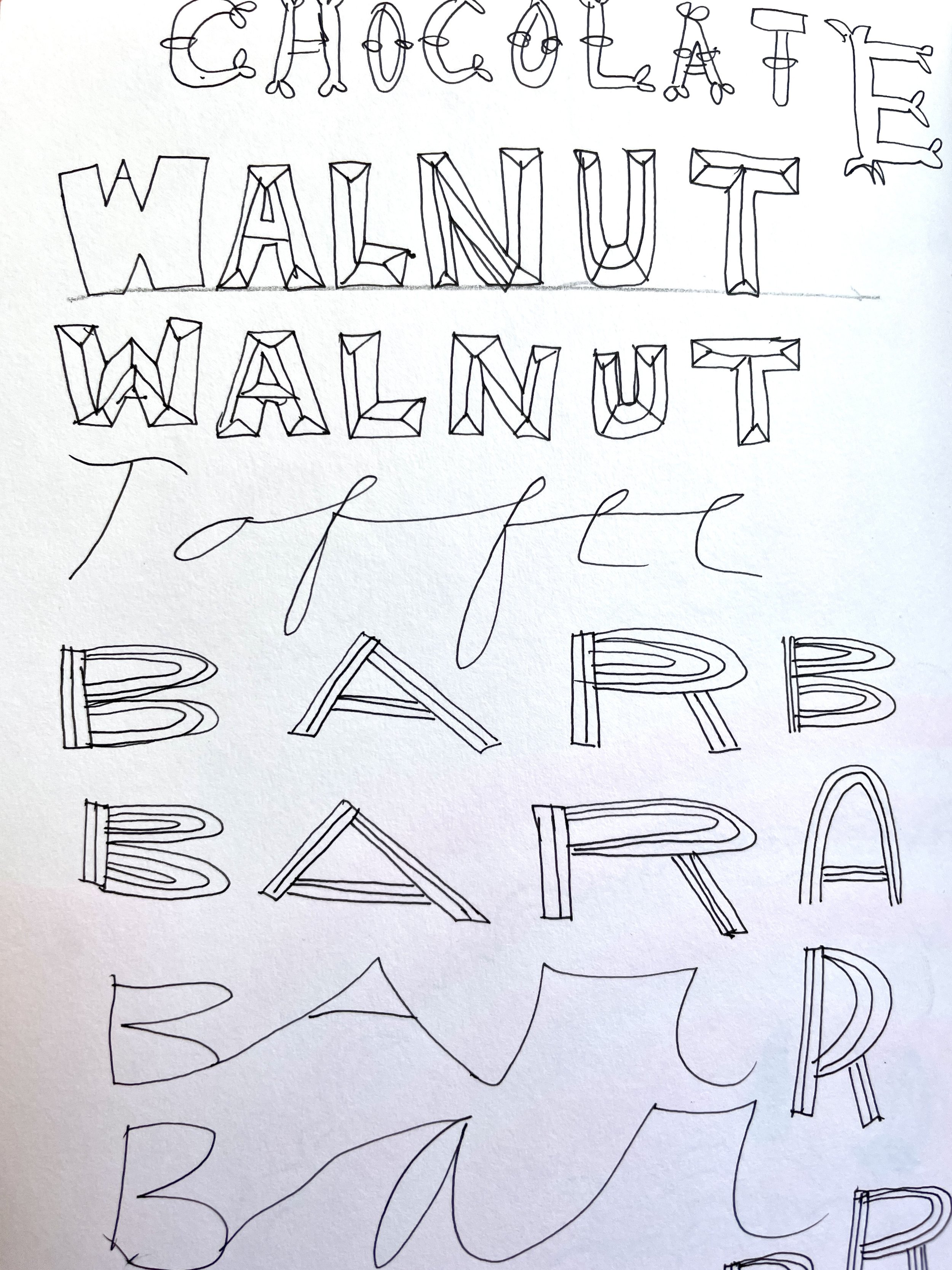  handlettering practice for an assignment