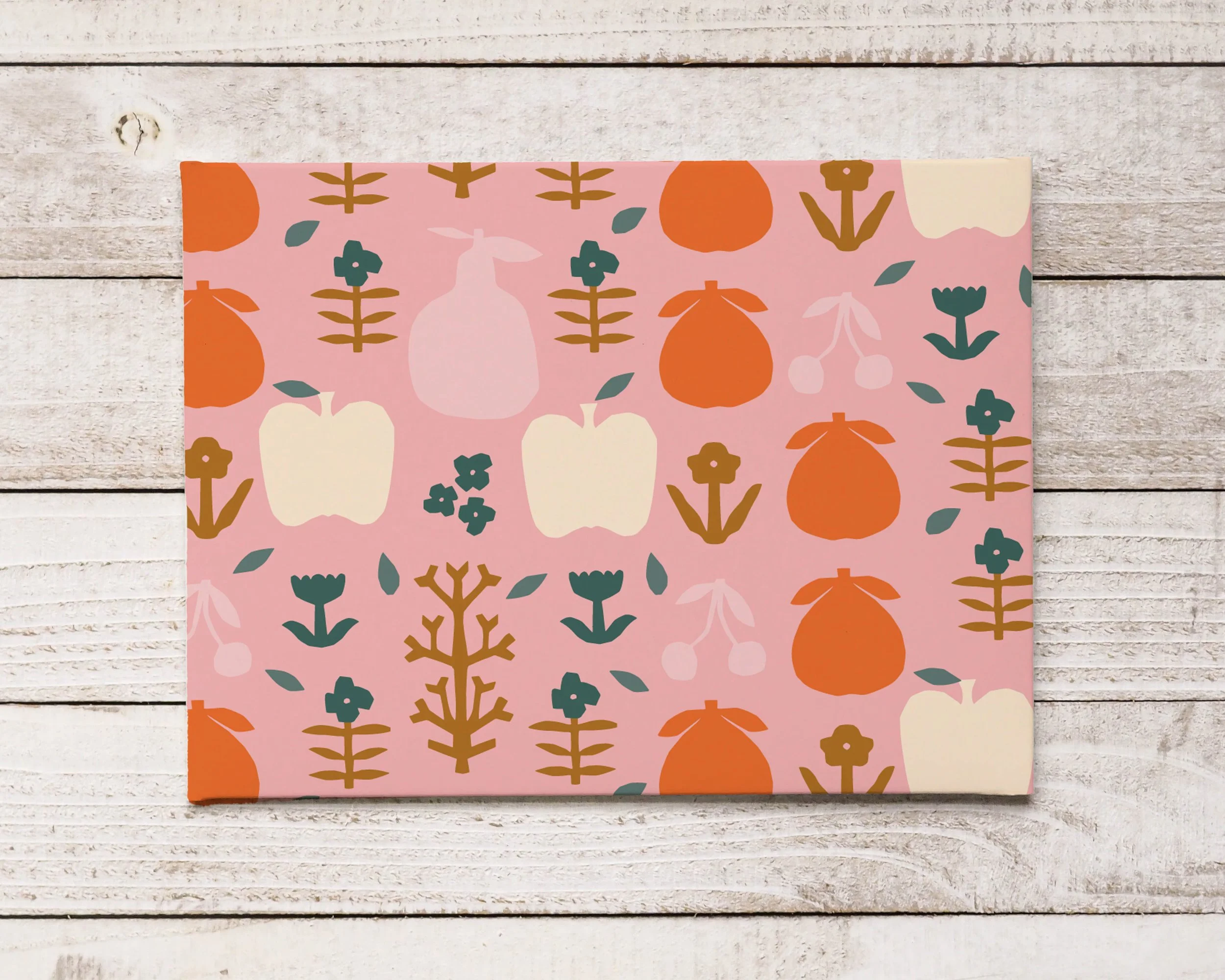 wrapping paper, pink fruits, Sabeth Elberse studio
