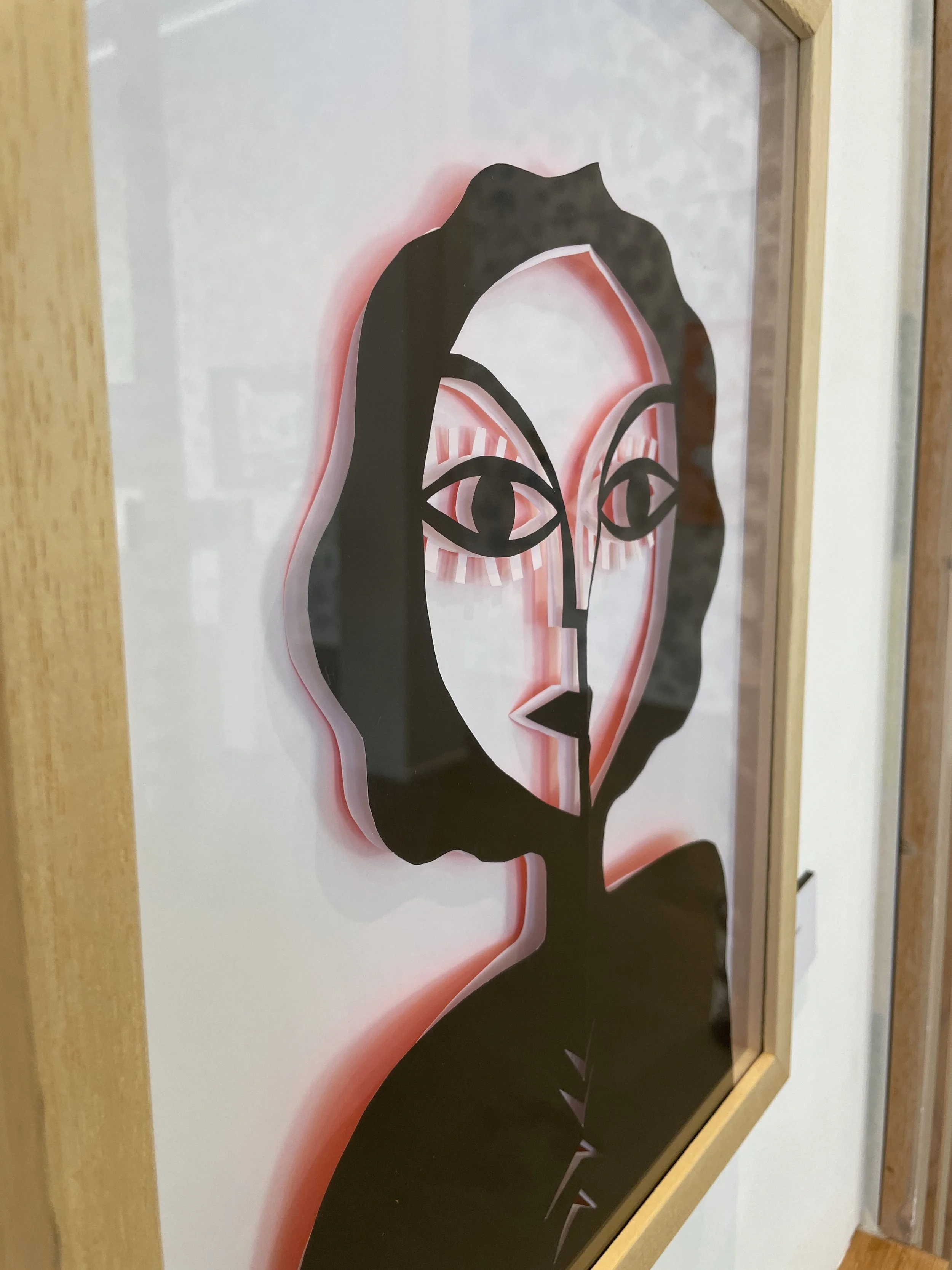 papercut gezicht Sabeth Elberse studio, kunstruim Amsterdam