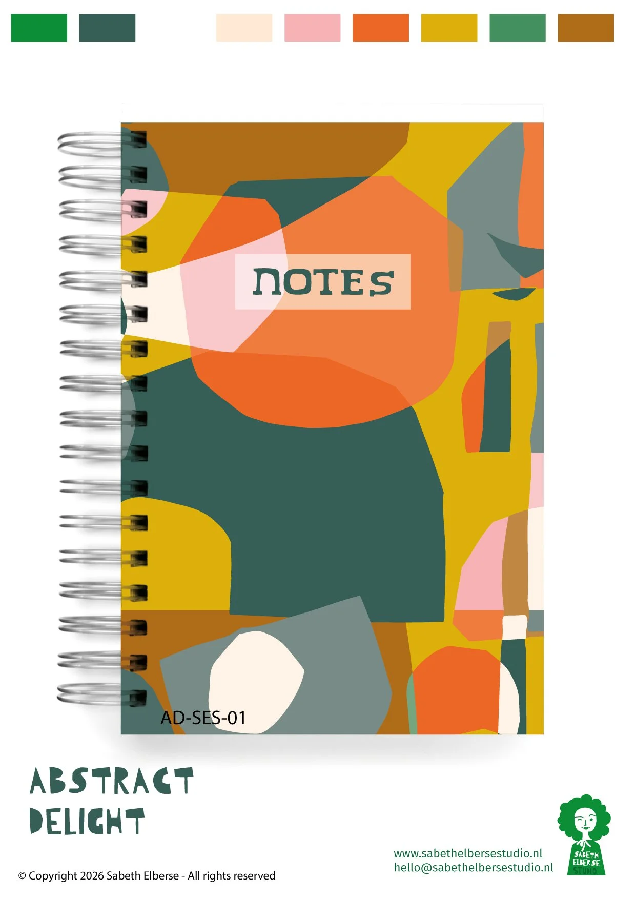notebook cover design, abstract pattern, Sabeth Elberse Studio