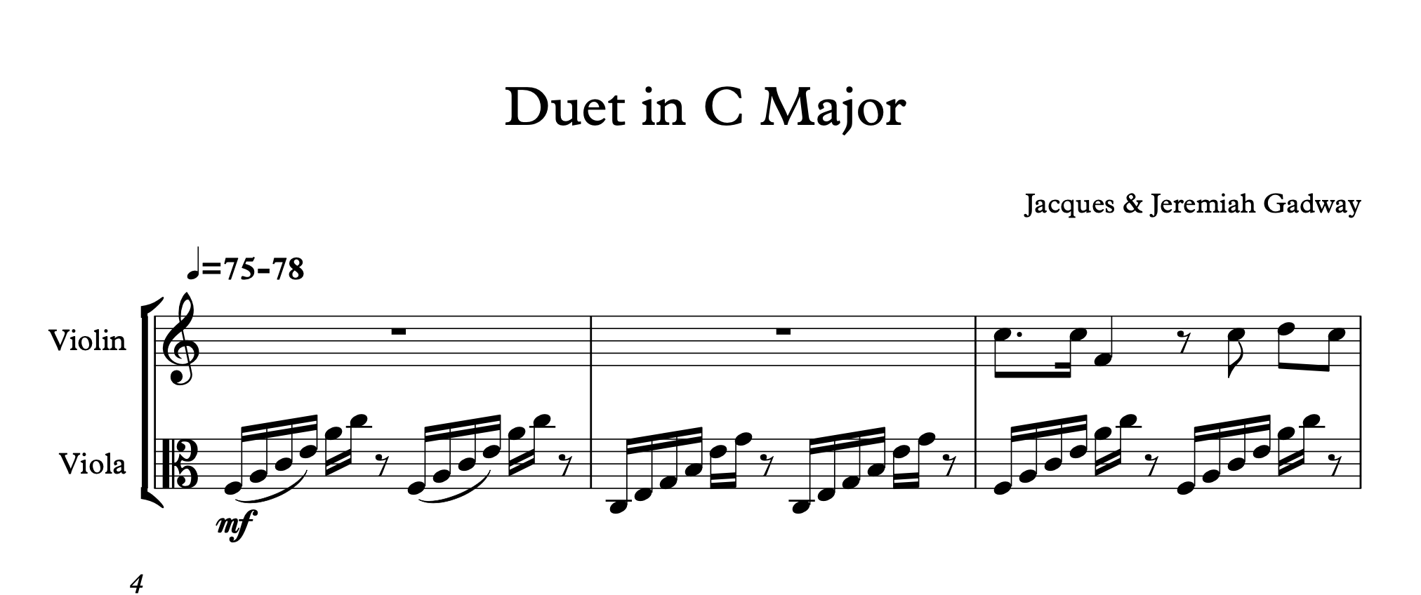Duet no. 1 for Violin and Viola