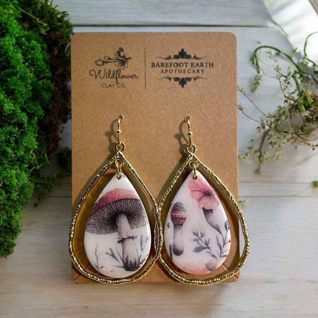 teardrop mushroom clay earrings.jpg