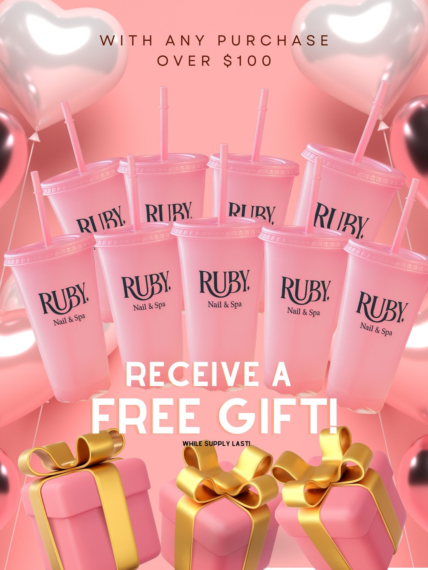 🎊🎁 KICKING OFF HOLIDAY SEASON RIGHT! 🎁🎊
Receive a FREE GIFT with any purchase of $100 
- while supply last! - 
&bull; Nails 
&bull; Mani-Pedi 
&bull; HeadSpa 
📍855 Regent Ave W, Winnipeg MB 
📞(204)-222-5372 
Book Today and Get Pampered for the 