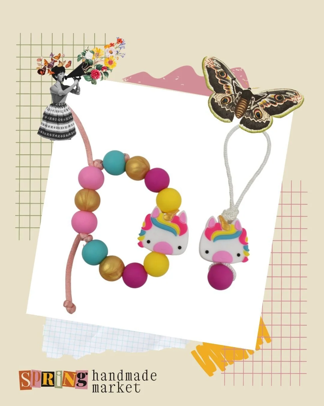 Handmade by a mom for super-cute kids! Adjustable silicone necklaces and bracelets that are not only fun but grow with your fabulous kiddo. 

Shop colourful and fun designs from Northern Waterfront Studio at the upcoming Spring Handmade Market. 

@no