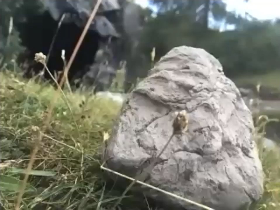 Clay mountain with cave