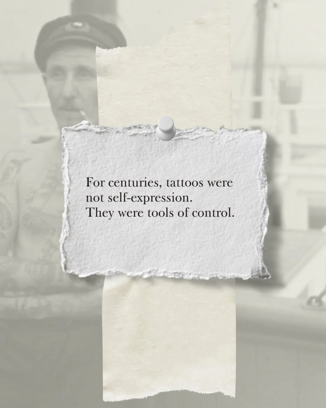 Rebellion &amp; Stigma in Tattoo History✨ 

For a long time, tattoos weren&rsquo;t about expression.
They were used to mark, judge, and separate people.

Choosing to be tattooed changed that.