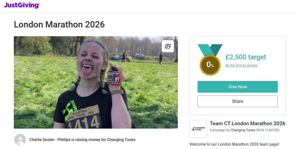 Charlie Souter-Phillips Just Giving page