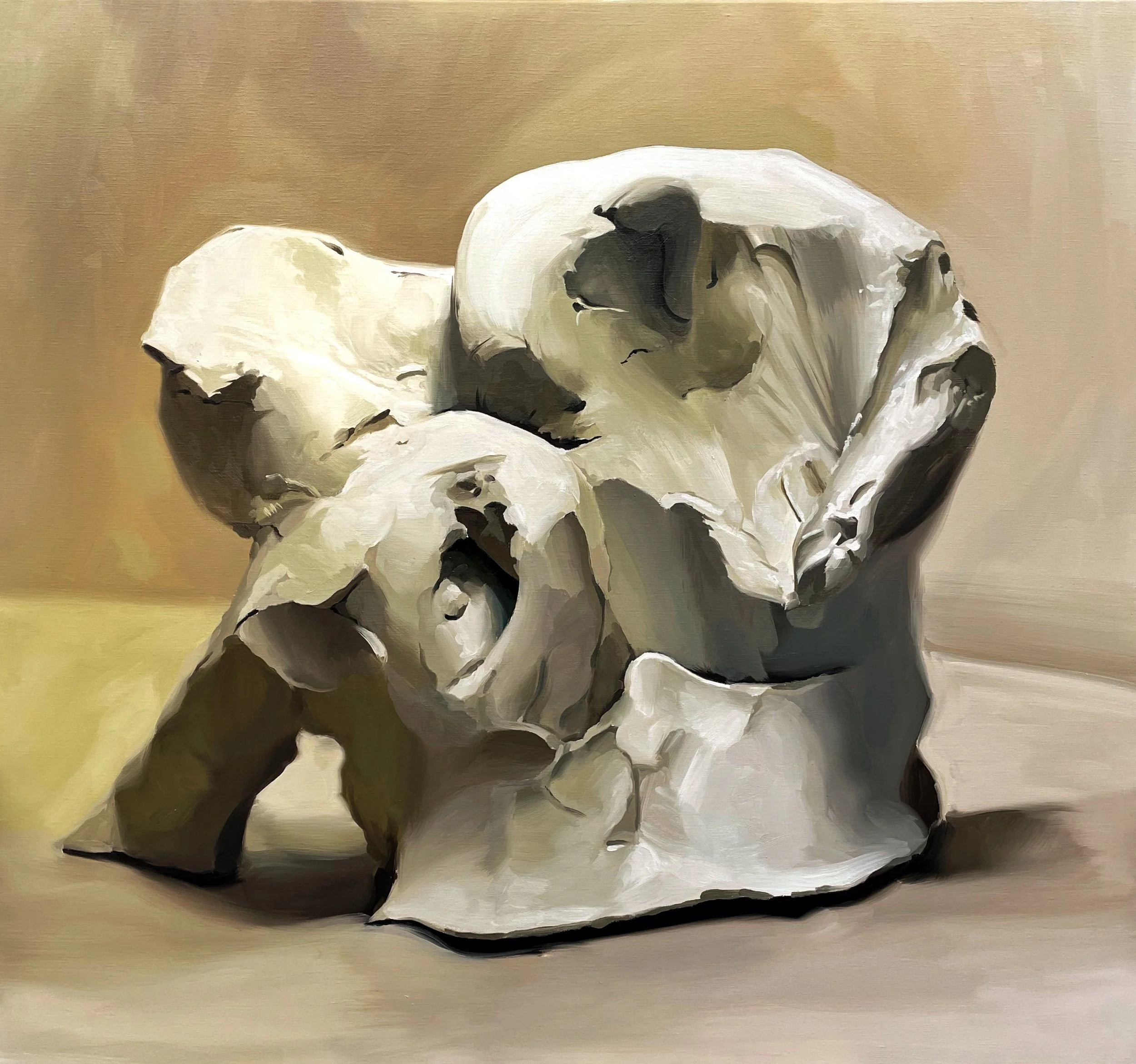 Squeeze, 2024, Oil on linen 85 x 80 cm