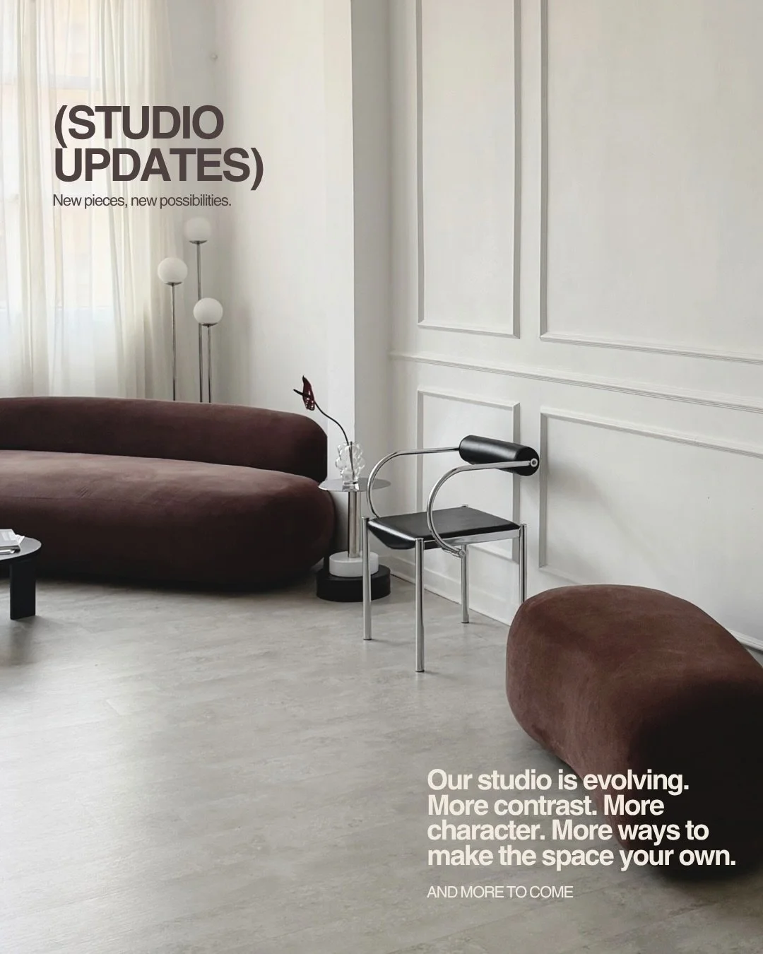MUZE is evolving. 🤎

We&rsquo;re slowly shaping the studio into a creative space with an identity of its own, a place you choose not only for the space, but for its character.

We&rsquo;re adding more furniture, lighting, props and tools to make cre