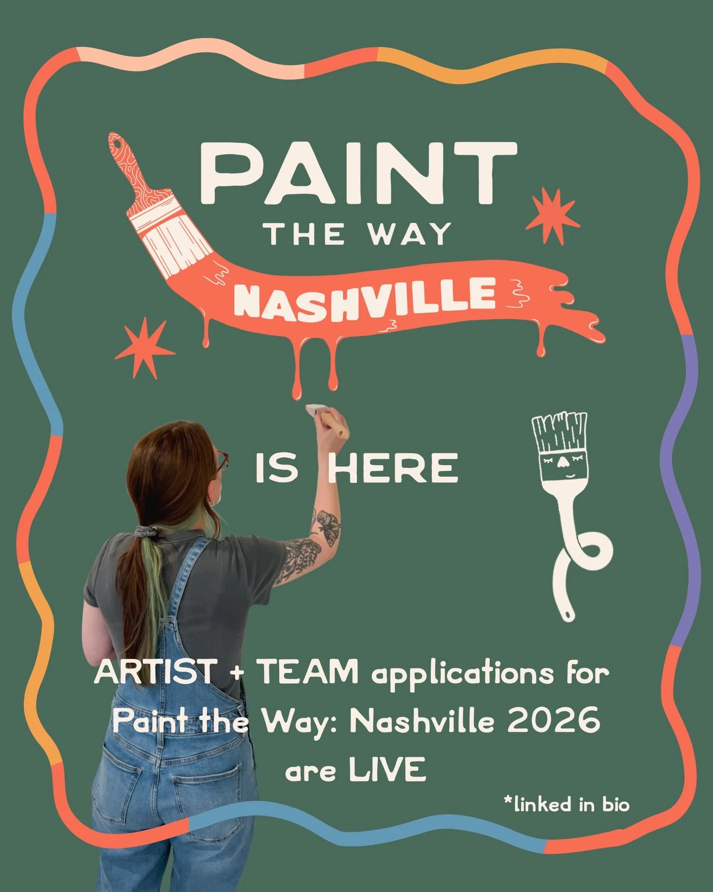 it&rsquo;s finally happening!!!! Paint the Way: Nashville applications are officially OPEN, for both artist participants + team roles.

this project is a blend of my two biggest passions, art + community. it brings together everything I&rsquo;ve been