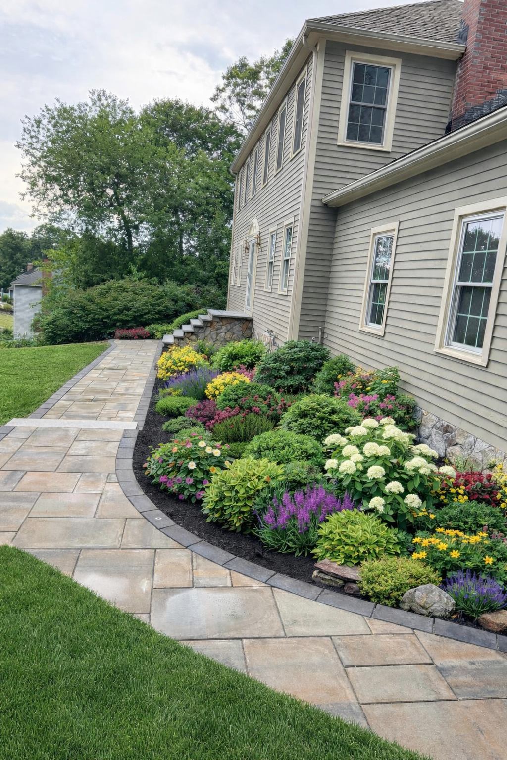 Three Piece Paver Walkway with Border