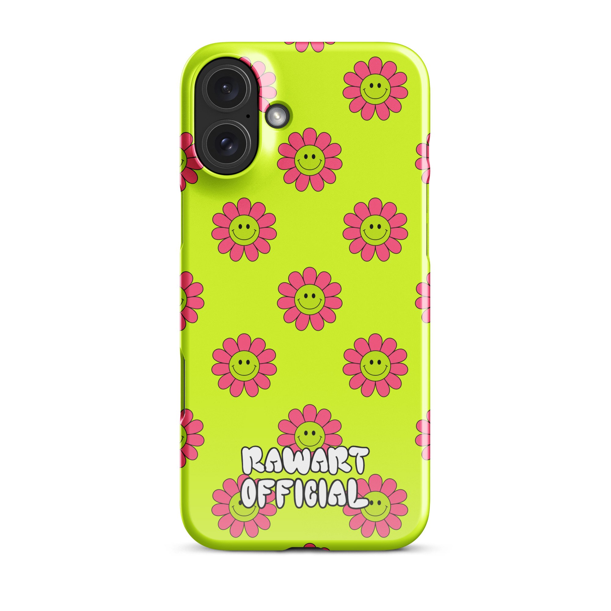 Neon Smiley Face Flower Snap case for iPhone® - POP ARTIST @RAWARTOFFICIAL