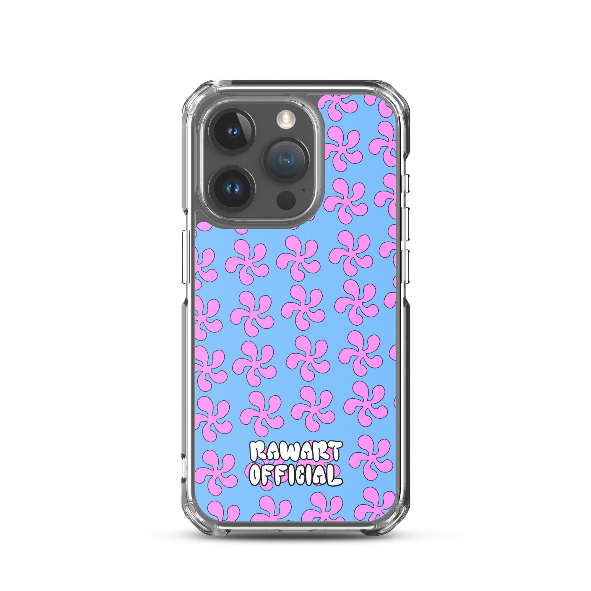 Blue Flower Power MagSafe® Clear Case for iPhone® - POP ARTIST @RAWARTOFFICIAL