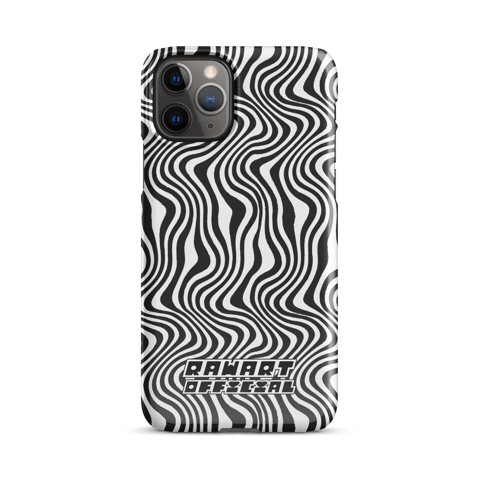 Black Retro Wavy Lines Snap case for iPhone® - POP ARTIST @RAWARTOFFICIAL