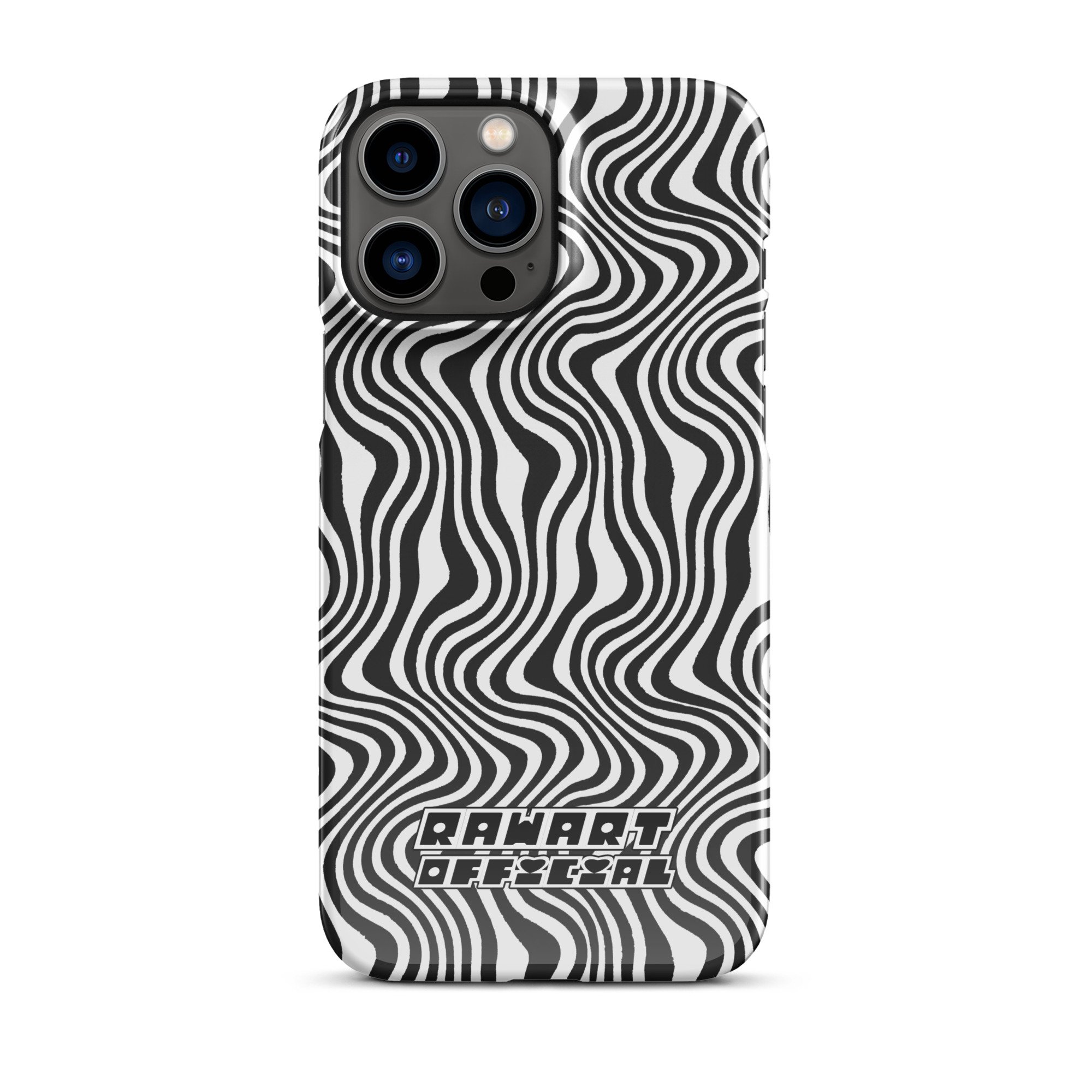 Black Retro Wavy Lines Snap case for iPhone® - POP ARTIST @RAWARTOFFICIAL