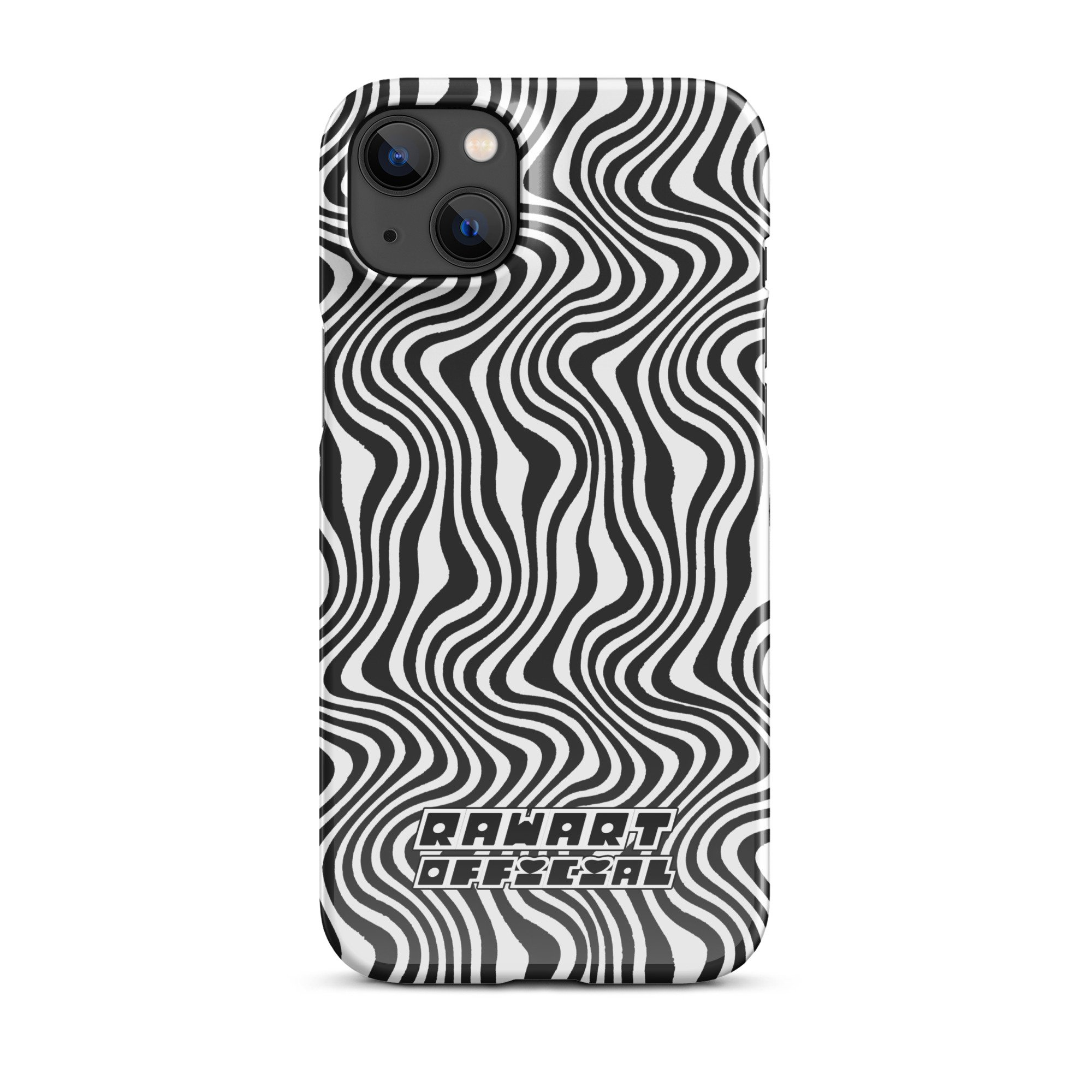 Black Retro Wavy Lines Snap case for iPhone® - POP ARTIST @RAWARTOFFICIAL