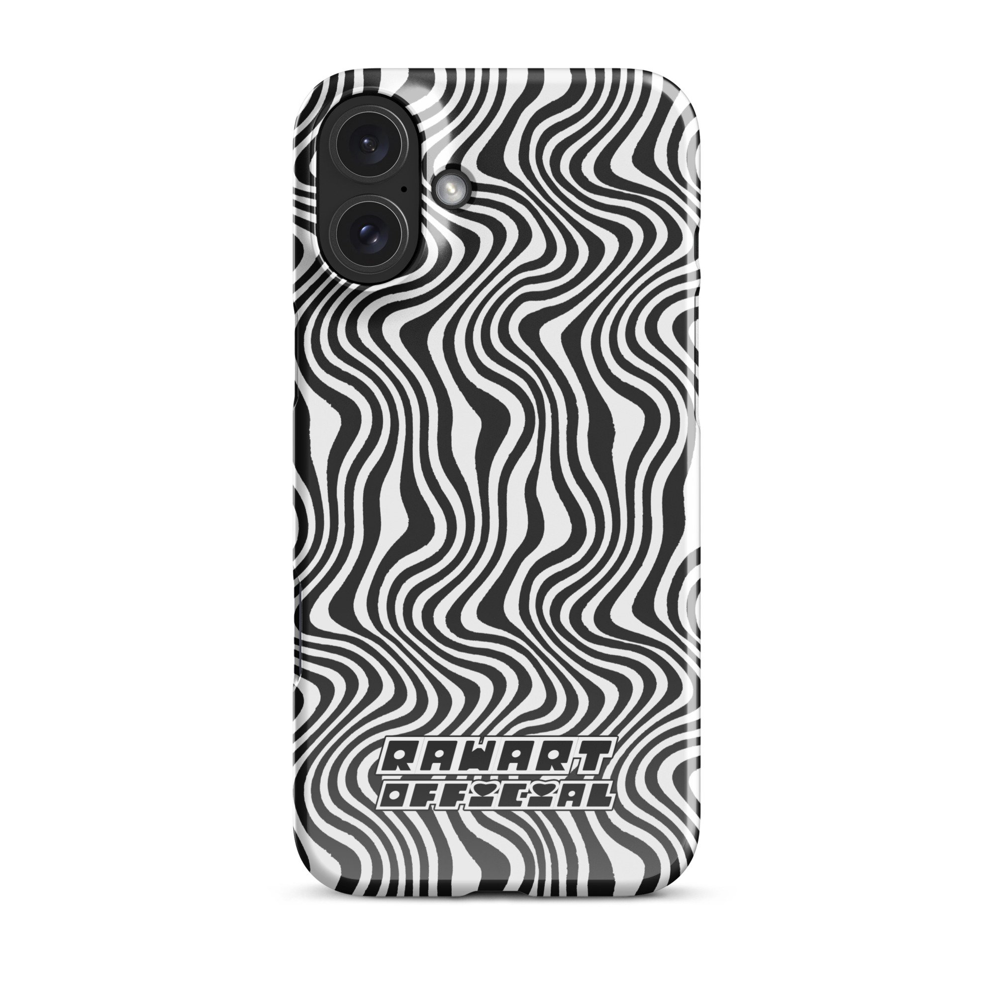 Black Retro Wavy Lines Snap case for iPhone® - POP ARTIST @RAWARTOFFICIAL