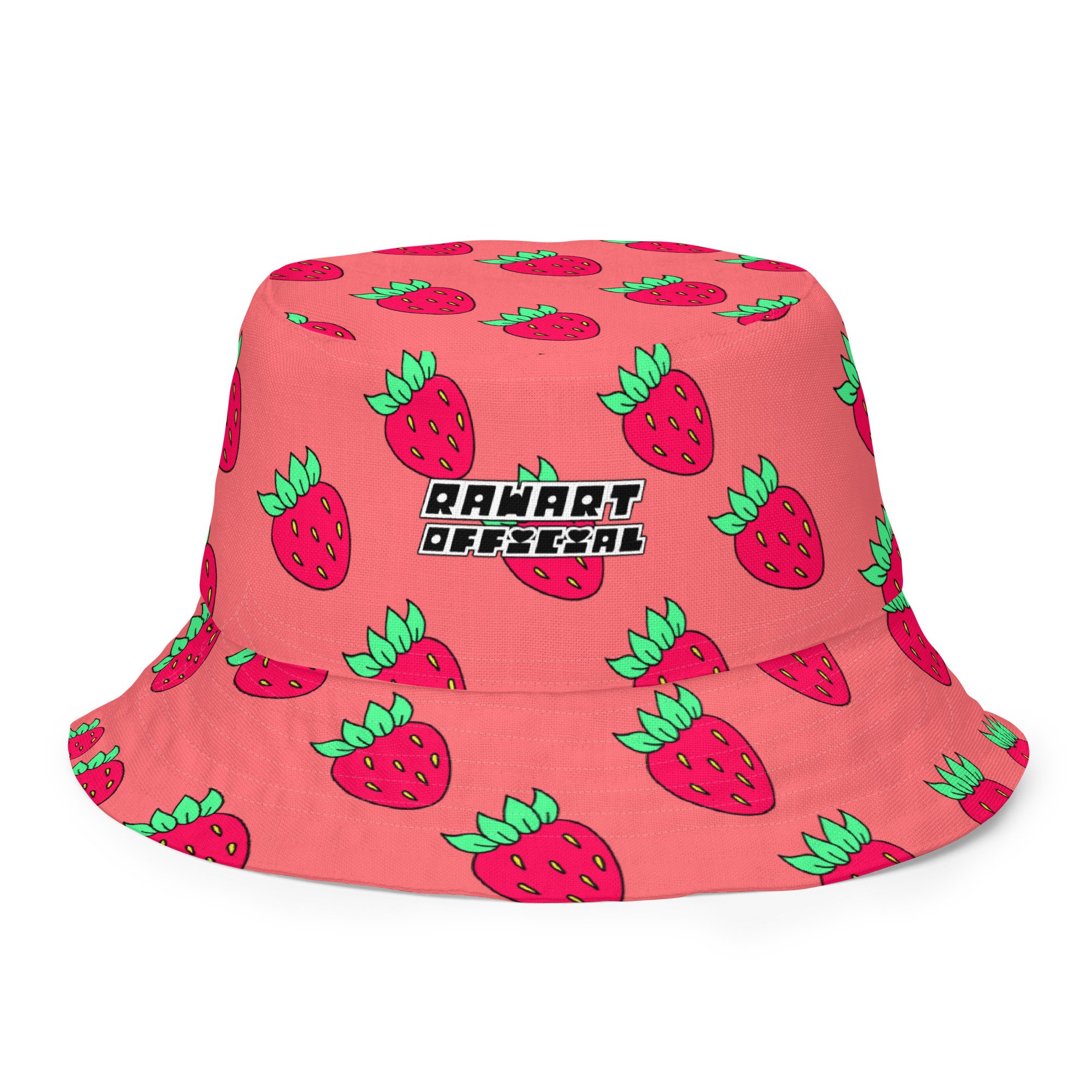 Strawberry Print Reversible Bucket Hat - POP ARTIST @RAWARTOFFICIAL