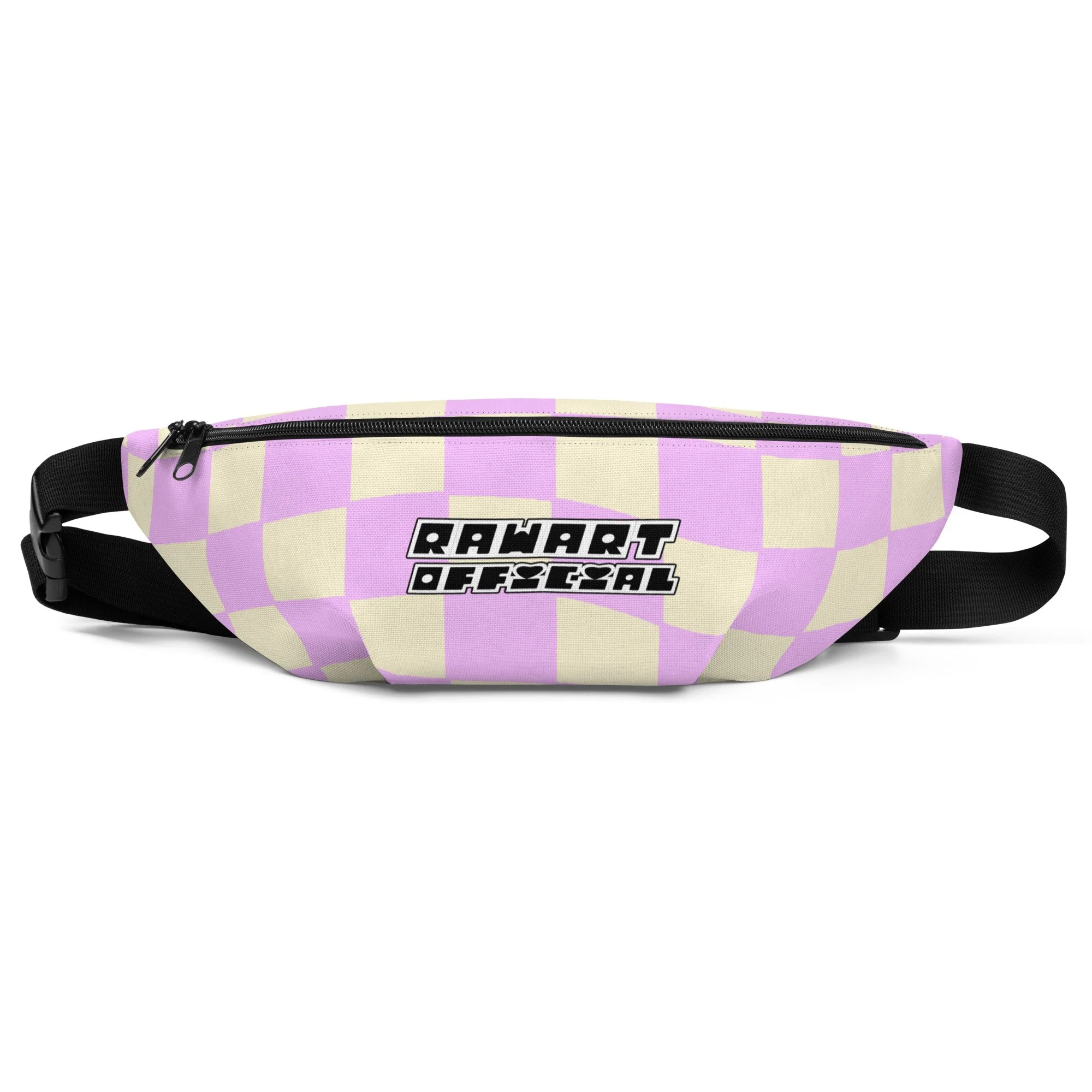 Retro Purple Checkered Print Fanny Pack