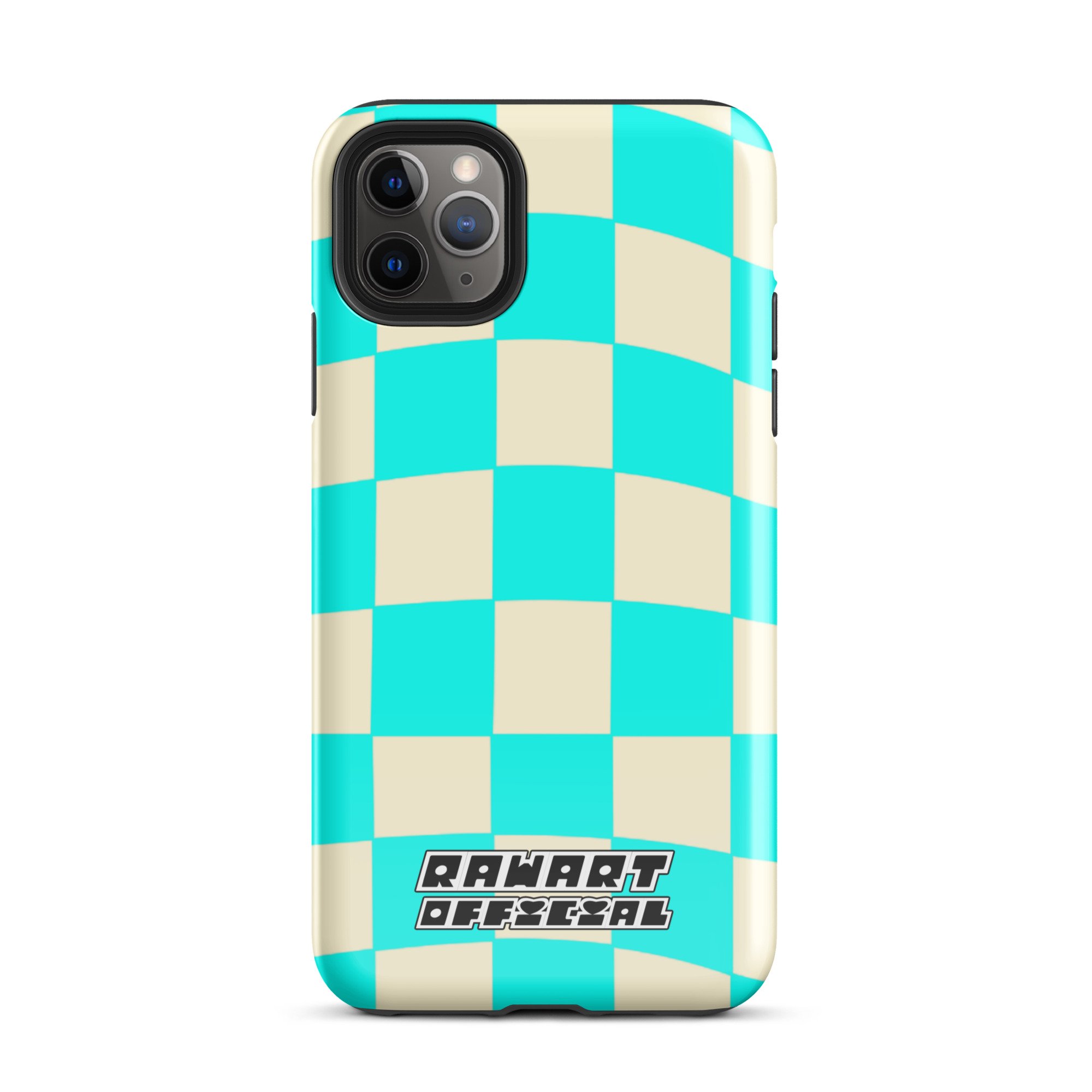 Retro Mint Checkered Print Tough Case for iPhone® - POP ARTIST @RAWARTOFFICIAL