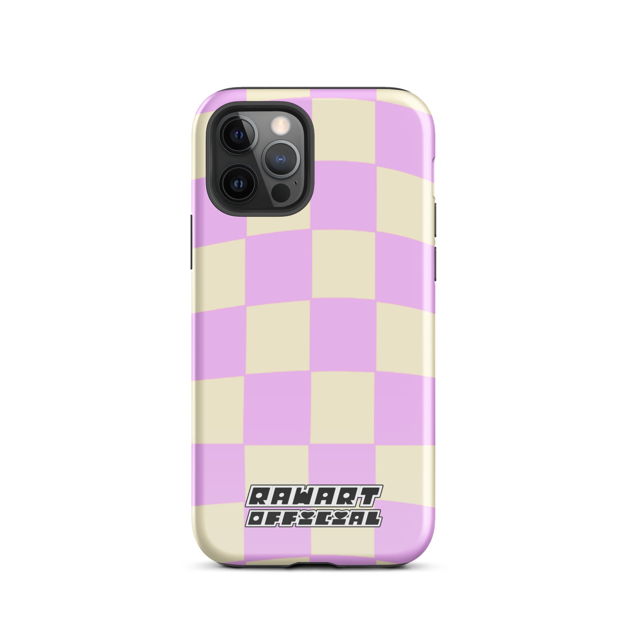 Retro Purple Checkered Print Tough Case for iPhone® - POP ARTIST @RAWARTOFFICIAL
