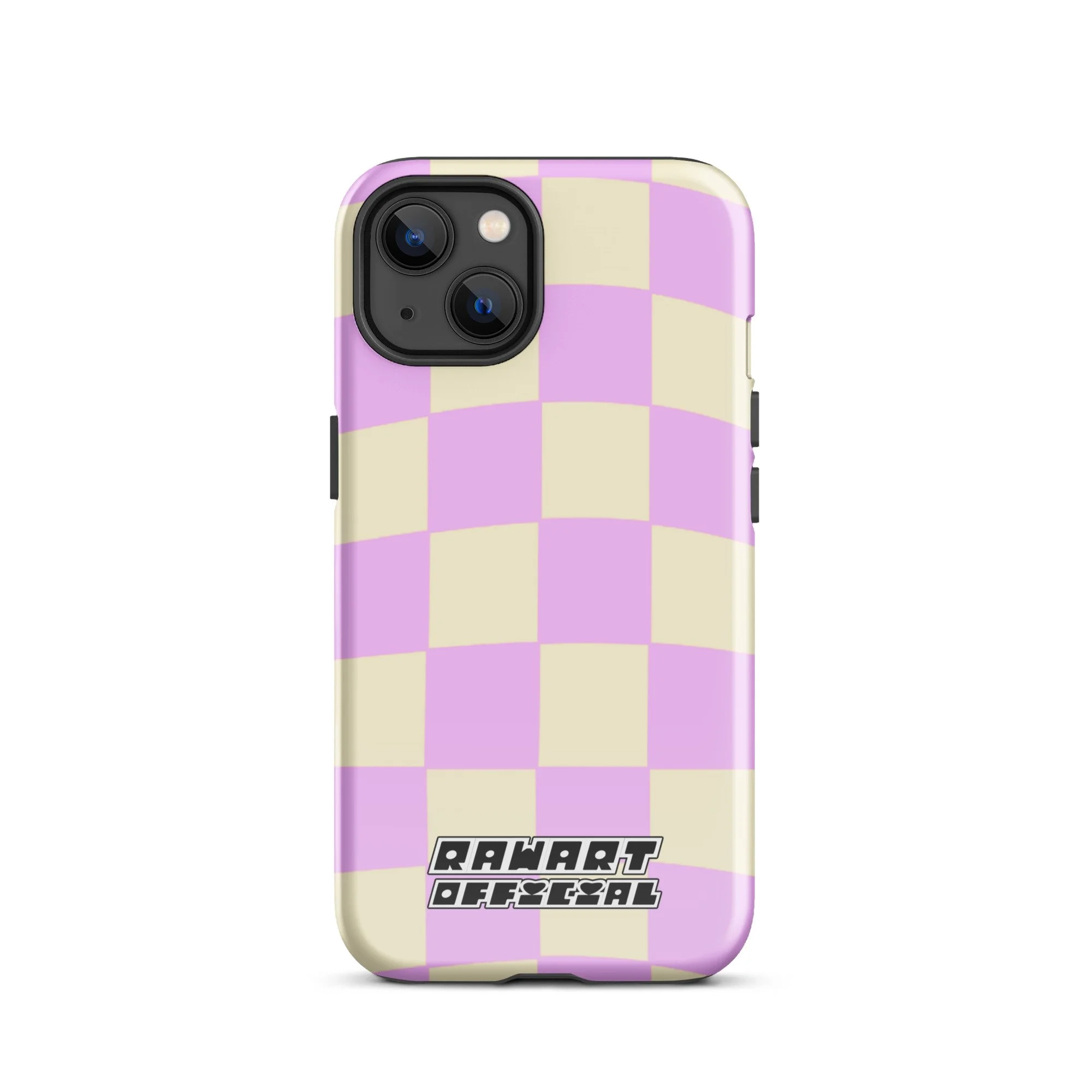 Retro Purple Checkered Print Tough Case for iPhone® - POP ARTIST @RAWARTOFFICIAL