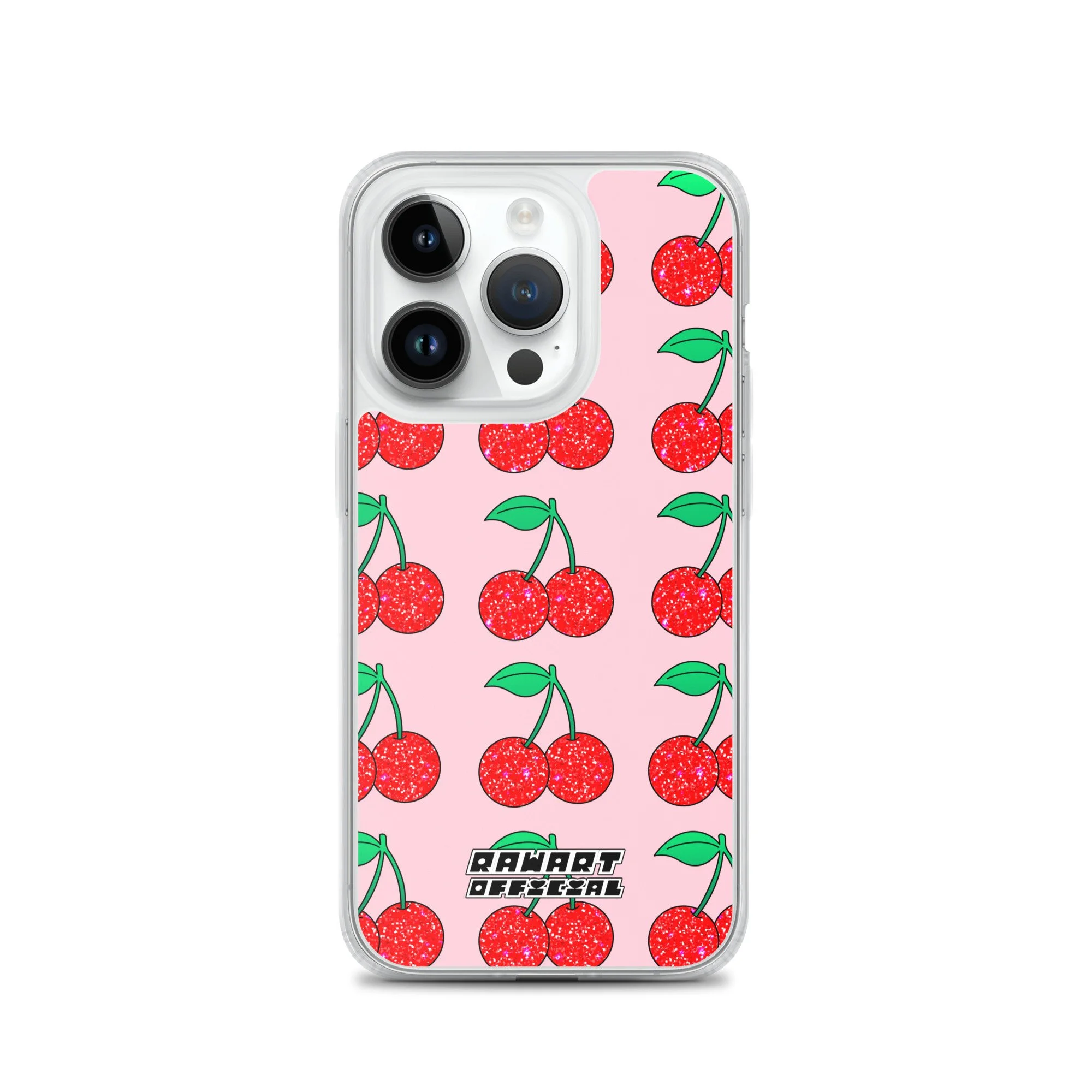🍒✨ Y2K Glitter Cherry Clear iPhone® Case │ MagSafe® Snap-On ✨🍒 - POP ARTIST @RAWARTOFFICIAL