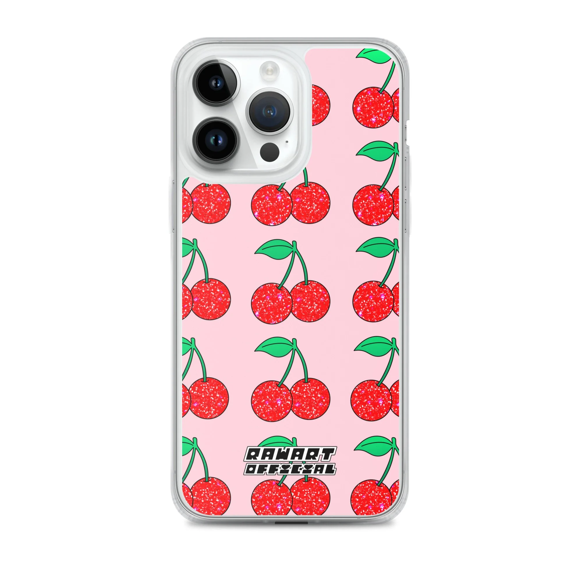 🍒✨ Y2K Glitter Cherry Clear iPhone® Case │ MagSafe® Snap-On ✨🍒 - POP ARTIST @RAWARTOFFICIAL