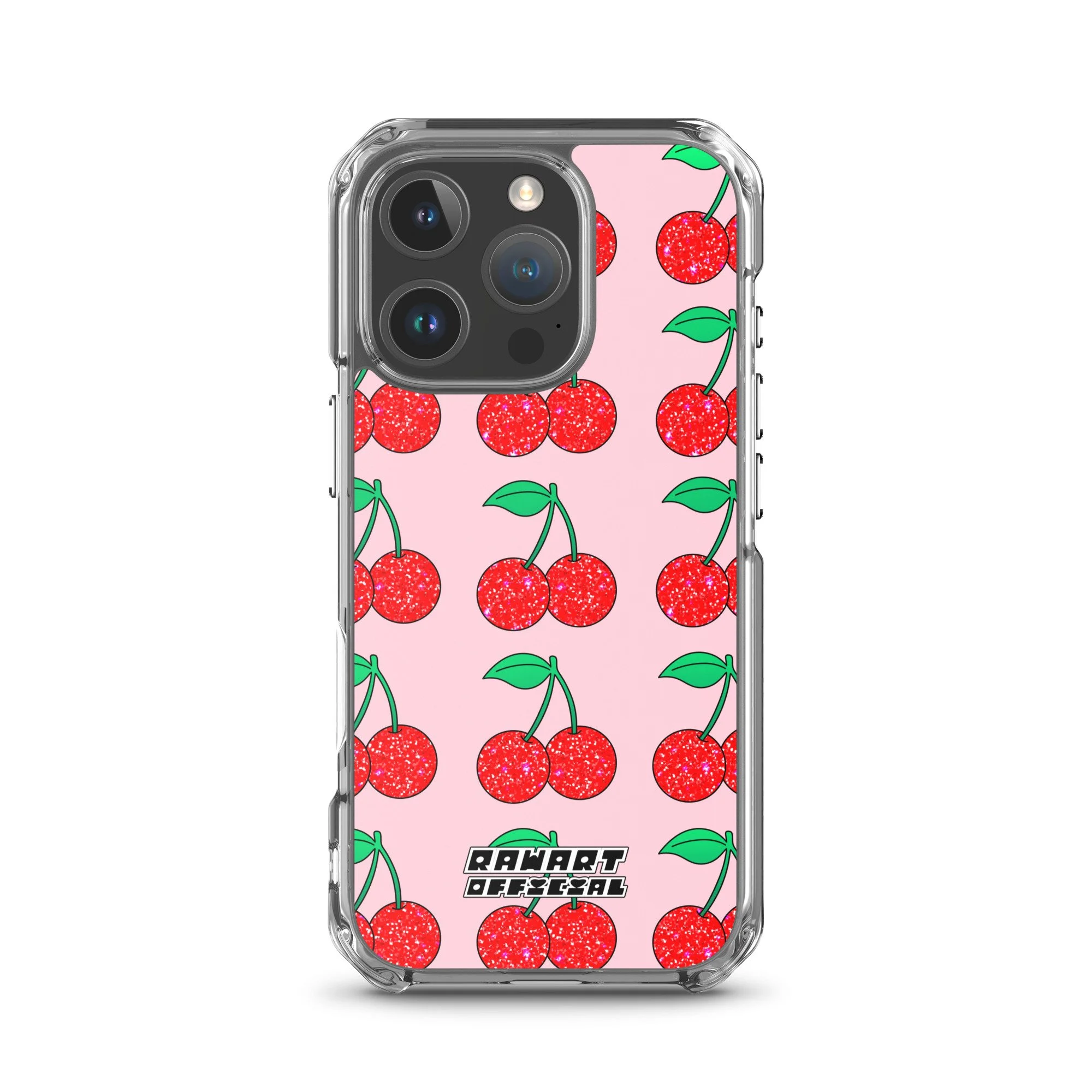 🍒✨ Y2K Glitter Cherry Clear iPhone® Case │ MagSafe® Snap-On ✨🍒 - POP ARTIST @RAWARTOFFICIAL