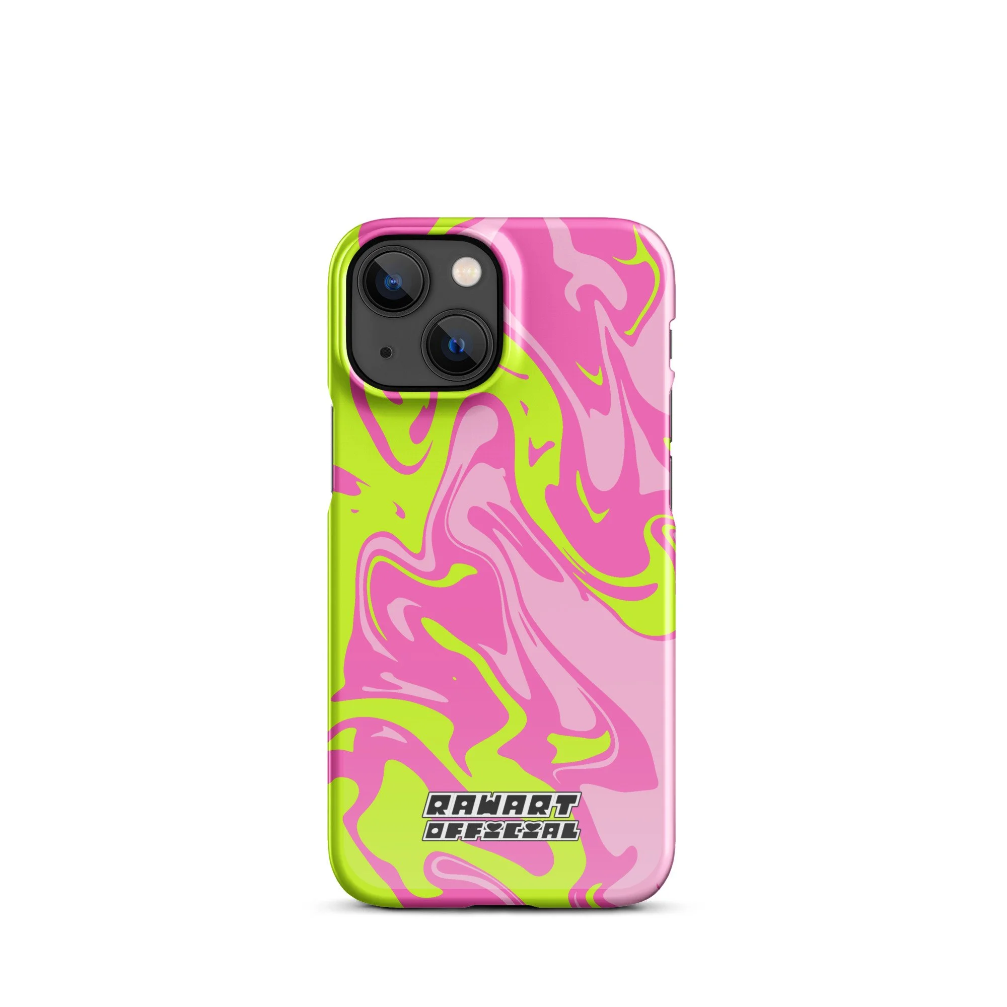 🌈⚡ “Neon Swirl” iPhone® Snap Case │ Pink-Lime Y2K Slime Cover ⚡🌈 - POP ARTIST @RAWARTOFFICIAL