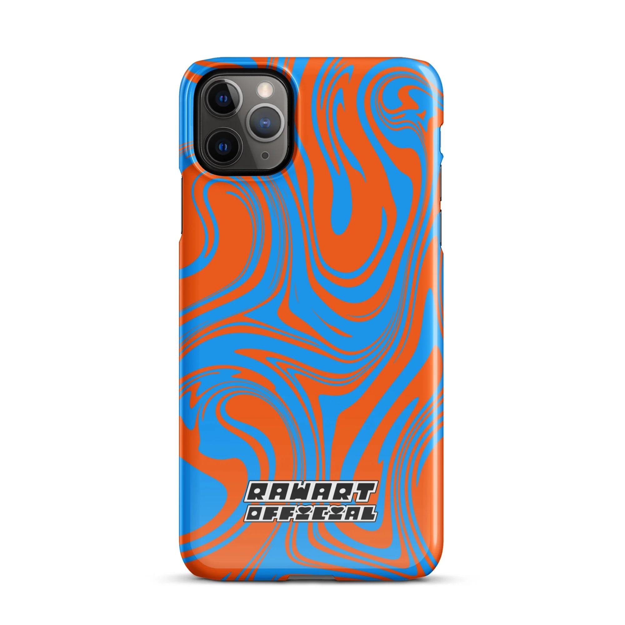 🔥🌊 “Lava-Sea Swirl” iPhone® Snap Case │ Electric Blue & Neon Orange Y2K Marble Cover 🌊🔥 - POP ARTIST @RAWARTOFFICIAL