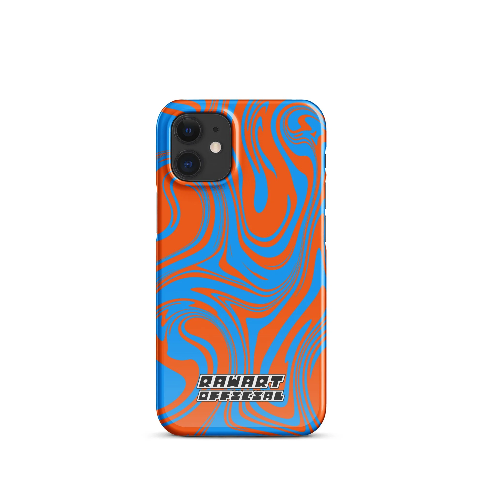 🔥🌊 “Lava-Sea Swirl” iPhone® Snap Case │ Electric Blue & Neon Orange Y2K Marble Cover 🌊🔥 - POP ARTIST @RAWARTOFFICIAL