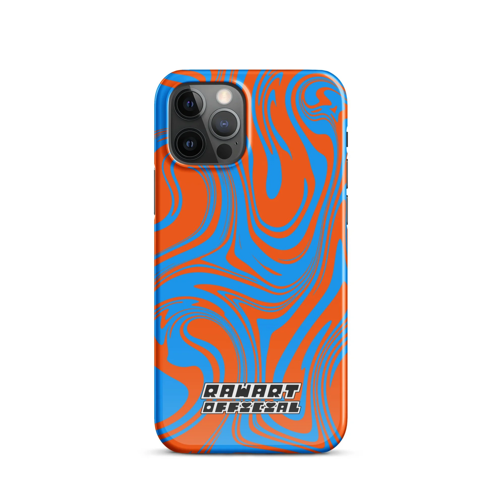 🔥🌊 “Lava-Sea Swirl” iPhone® Snap Case │ Electric Blue & Neon Orange Y2K Marble Cover 🌊🔥 - POP ARTIST @RAWARTOFFICIAL