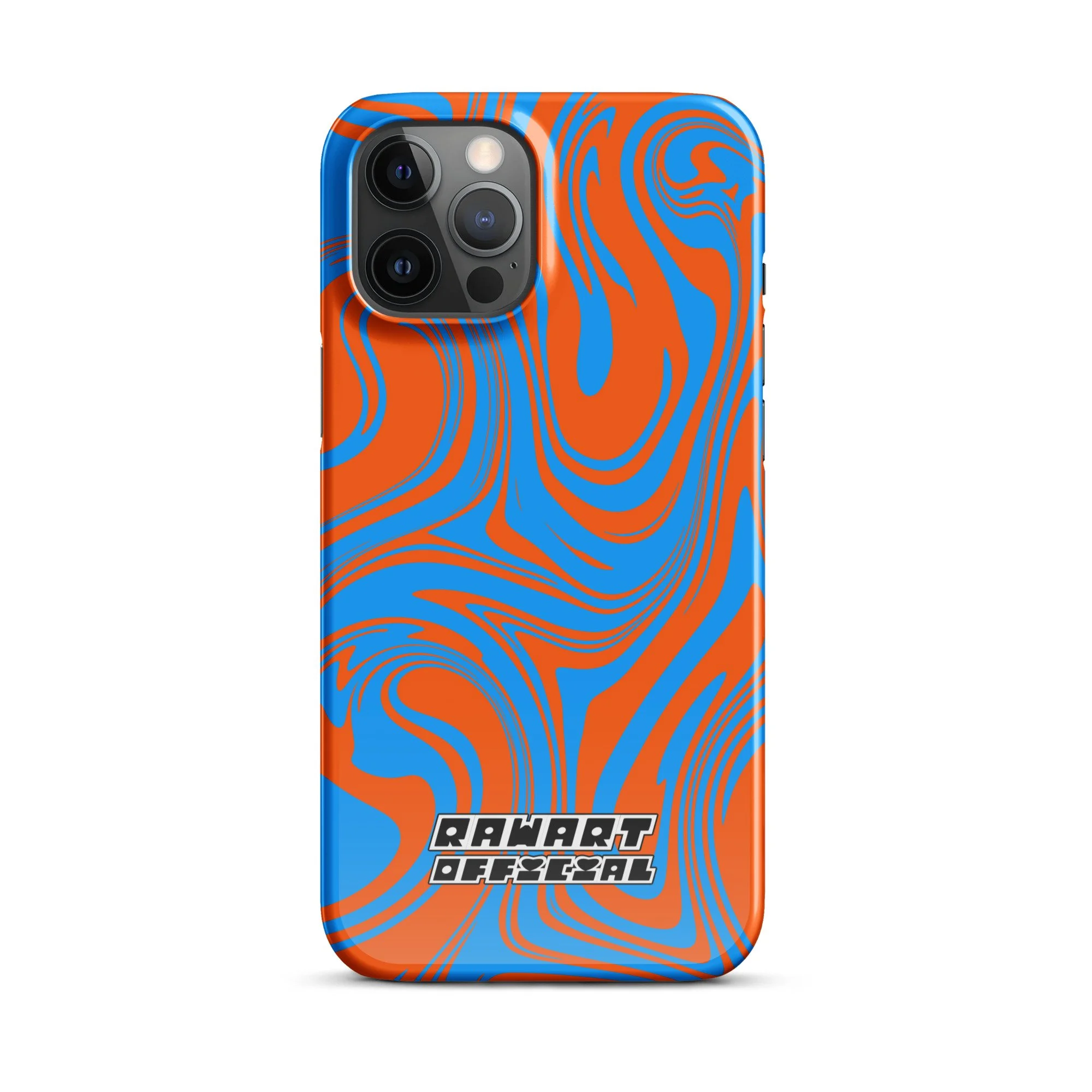 🔥🌊 “Lava-Sea Swirl” iPhone® Snap Case │ Electric Blue & Neon Orange Y2K Marble Cover 🌊🔥 - POP ARTIST @RAWARTOFFICIAL
