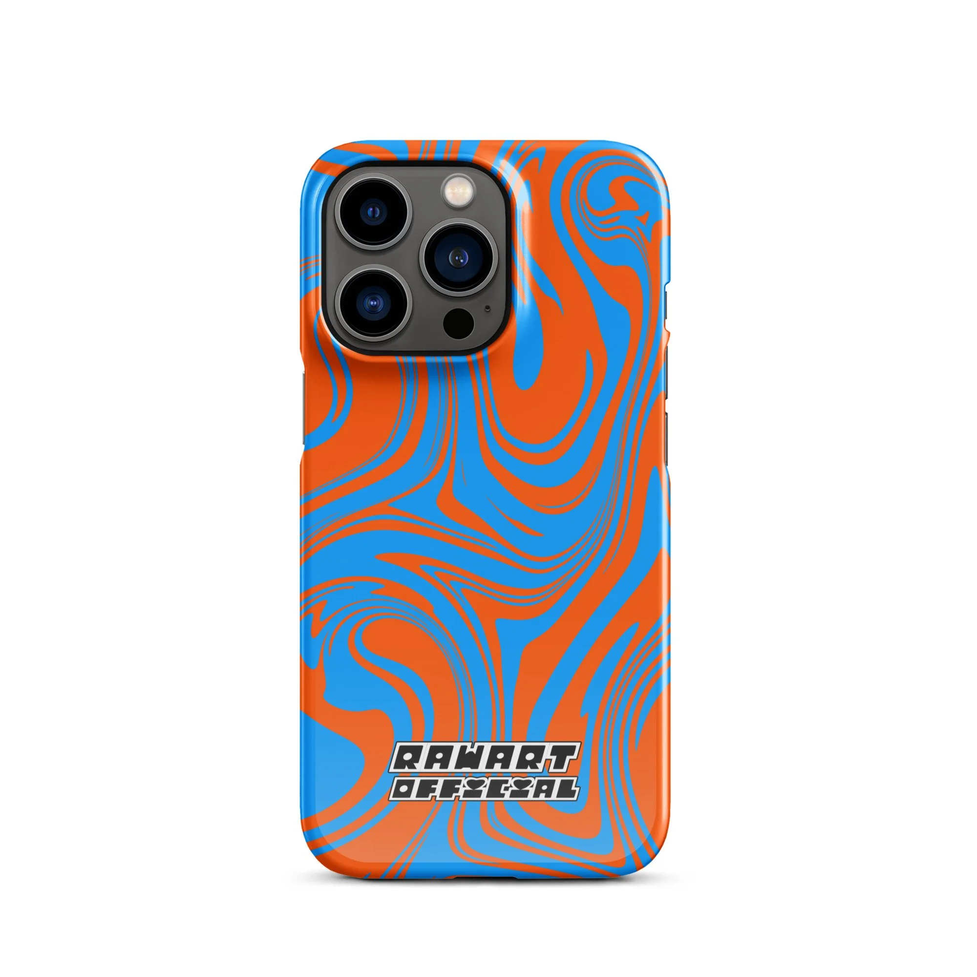 🔥🌊 “Lava-Sea Swirl” iPhone® Snap Case │ Electric Blue & Neon Orange Y2K Marble Cover 🌊🔥 - POP ARTIST @RAWARTOFFICIAL