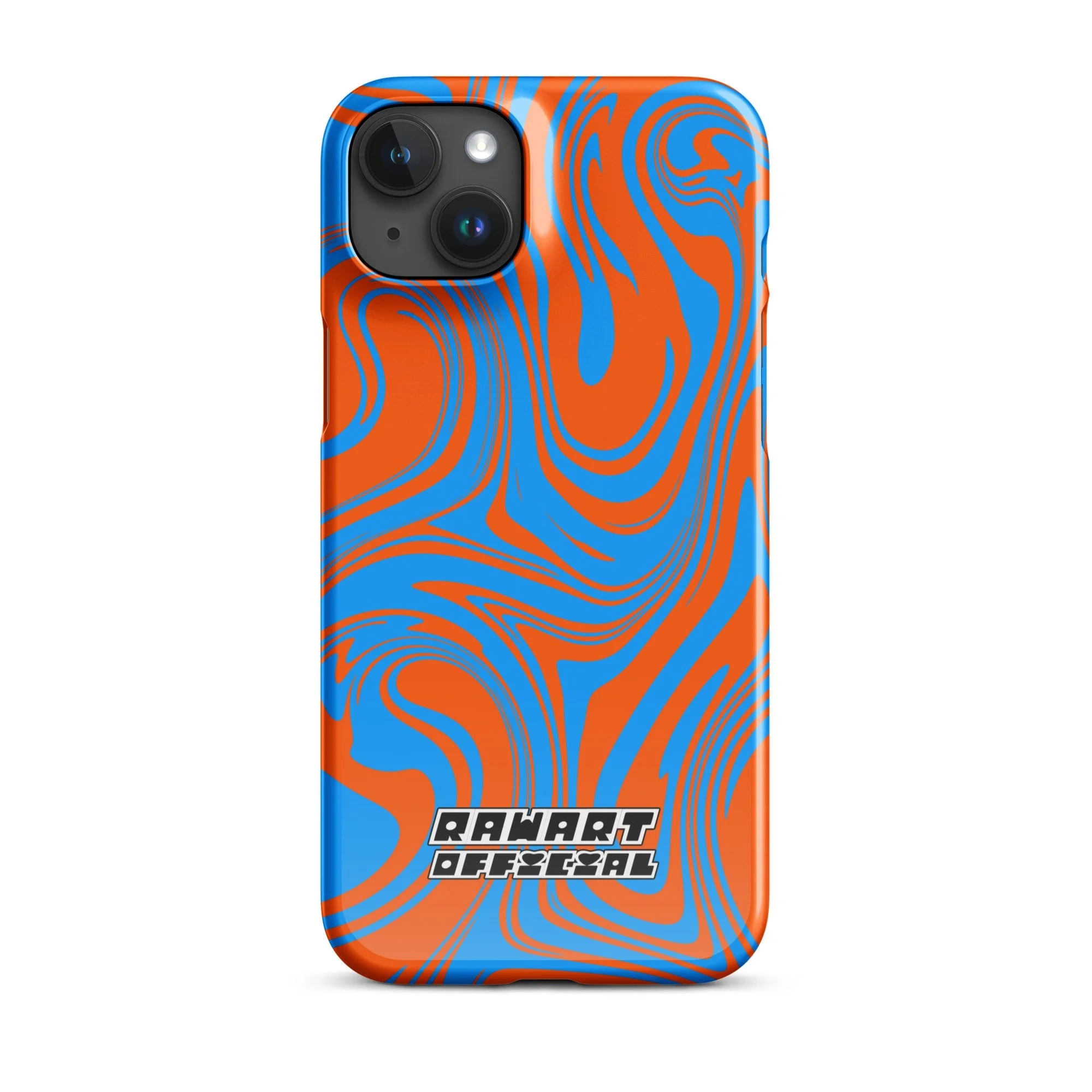 🔥🌊 “Lava-Sea Swirl” iPhone® Snap Case │ Electric Blue & Neon Orange Y2K Marble Cover 🌊🔥 - POP ARTIST @RAWARTOFFICIAL