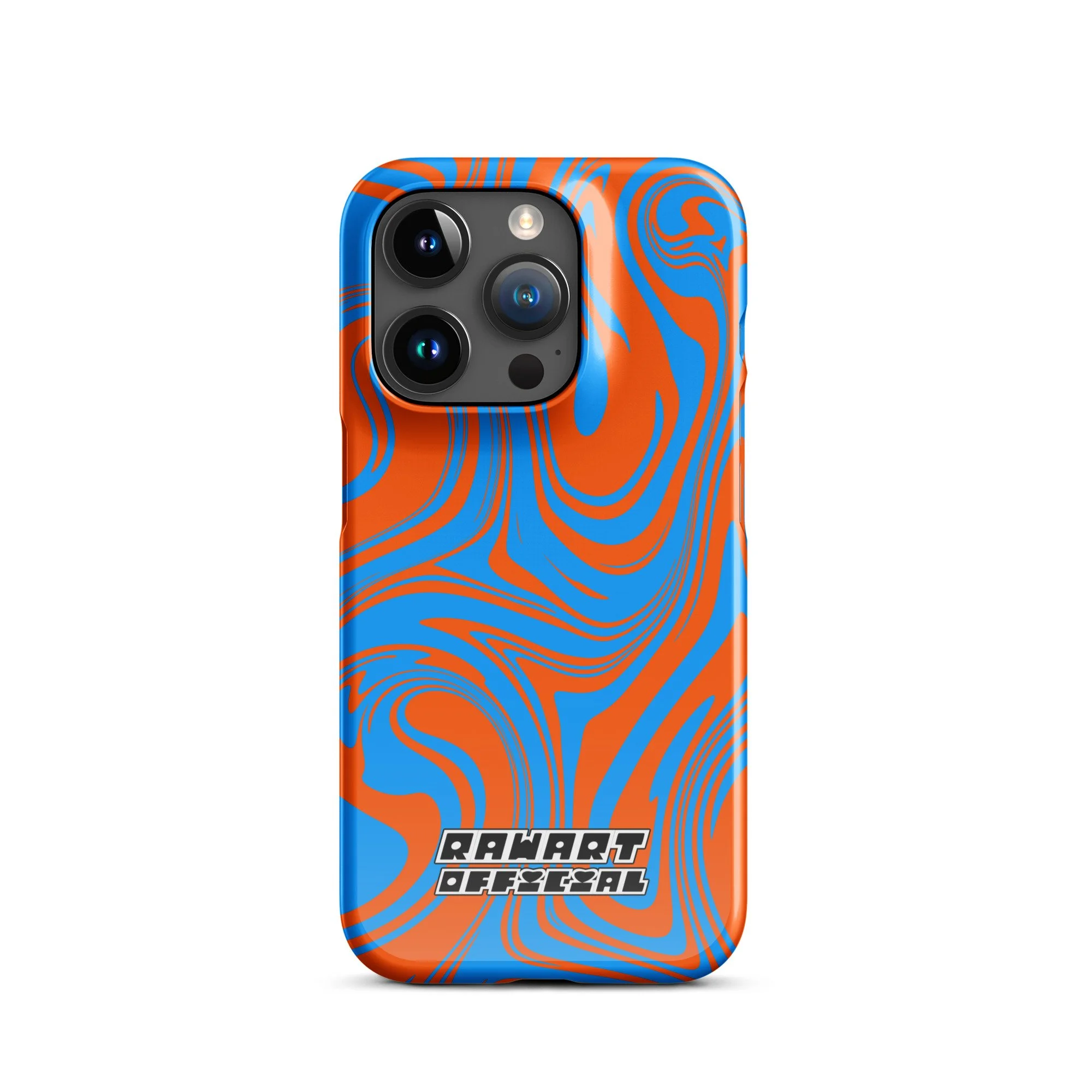 🔥🌊 “Lava-Sea Swirl” iPhone® Snap Case │ Electric Blue & Neon Orange Y2K Marble Cover 🌊🔥 - POP ARTIST @RAWARTOFFICIAL