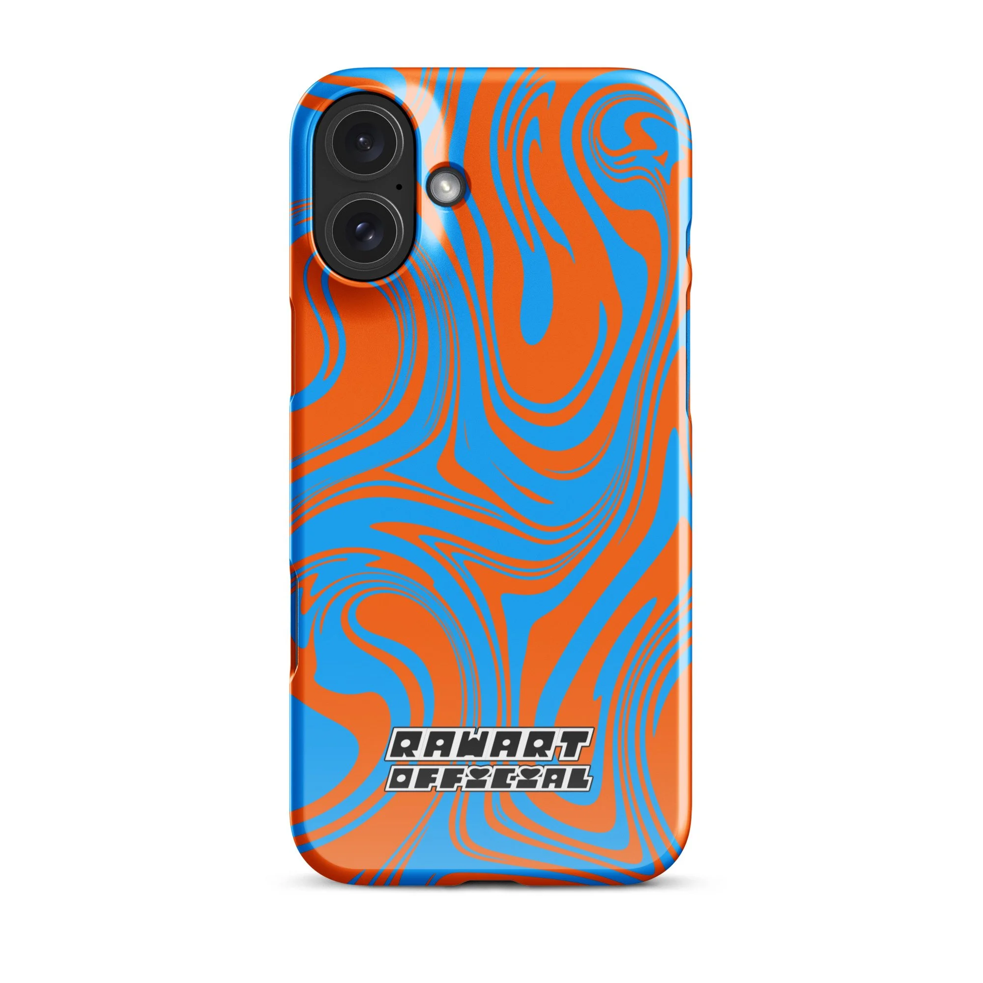 🔥🌊 “Lava-Sea Swirl” iPhone® Snap Case │ Electric Blue & Neon Orange Y2K Marble Cover 🌊🔥 - POP ARTIST @RAWARTOFFICIAL