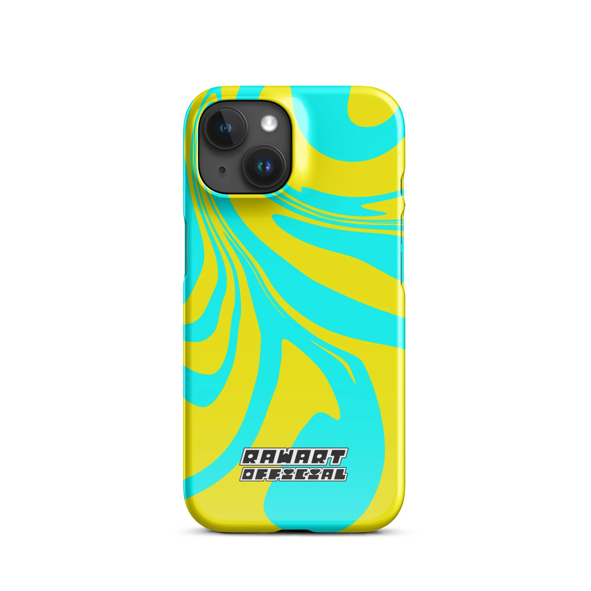 🍋💎 “Lemon-Lush” iPhone® Snap Case │ Neon Citrus & Aqua Y2K Swirl Cover 💎🍋 - POP ARTIST @RAWARTOFFICIAL
