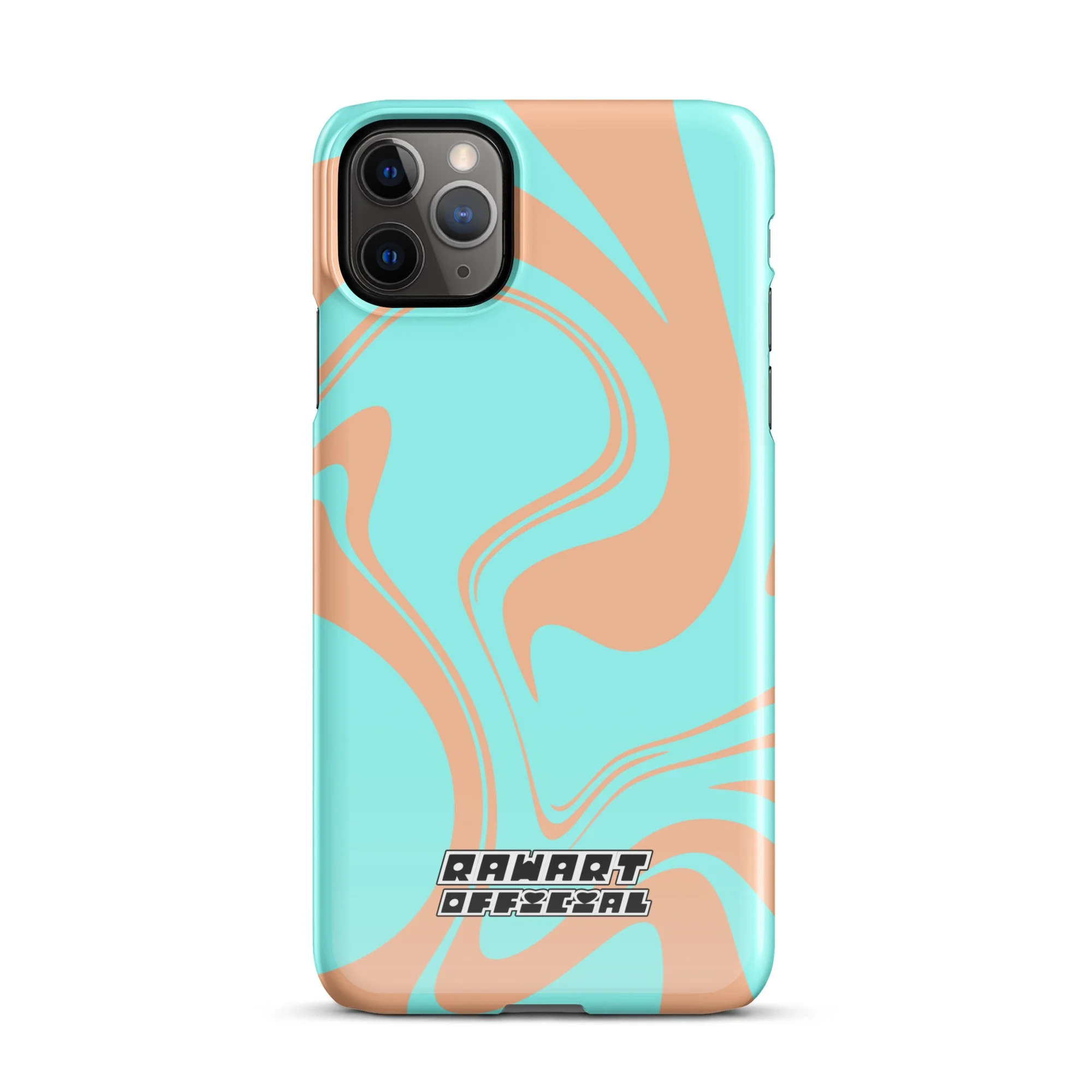 🌅💖 “Sunset Wave” iPhone® Snap Case │ Peach-&-Aqua Y2K Swirl Cover 💖🌅 - POP ARTIST @RAWARTOFFICIAL