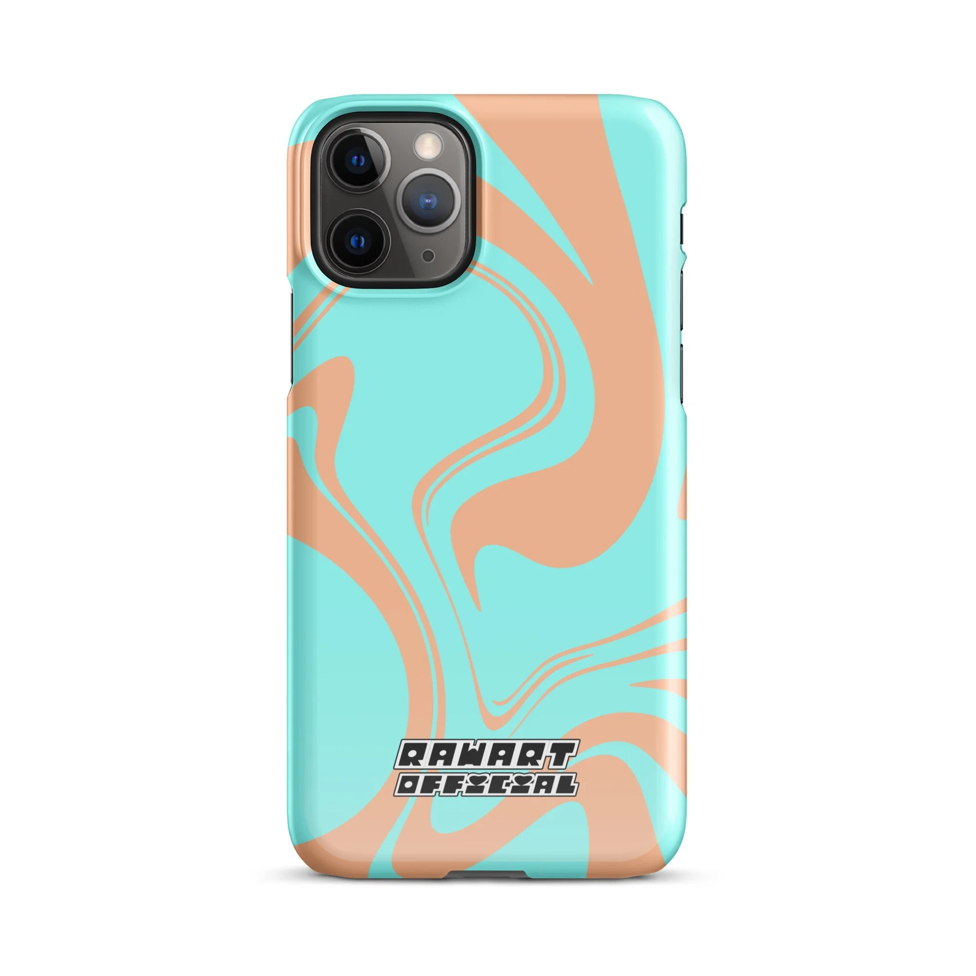 🌅💖 “Sunset Wave” iPhone® Snap Case │ Peach-&-Aqua Y2K Swirl Cover 💖🌅 - POP ARTIST @RAWARTOFFICIAL