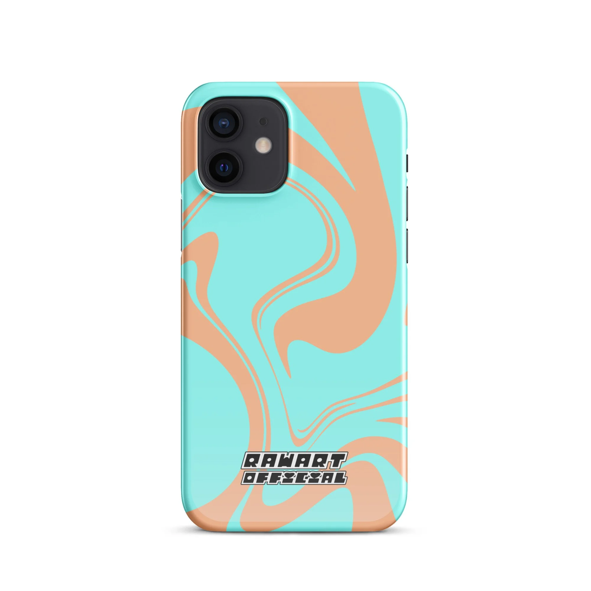 🌅💖 “Sunset Wave” iPhone® Snap Case │ Peach-&-Aqua Y2K Swirl Cover 💖🌅 - POP ARTIST @RAWARTOFFICIAL