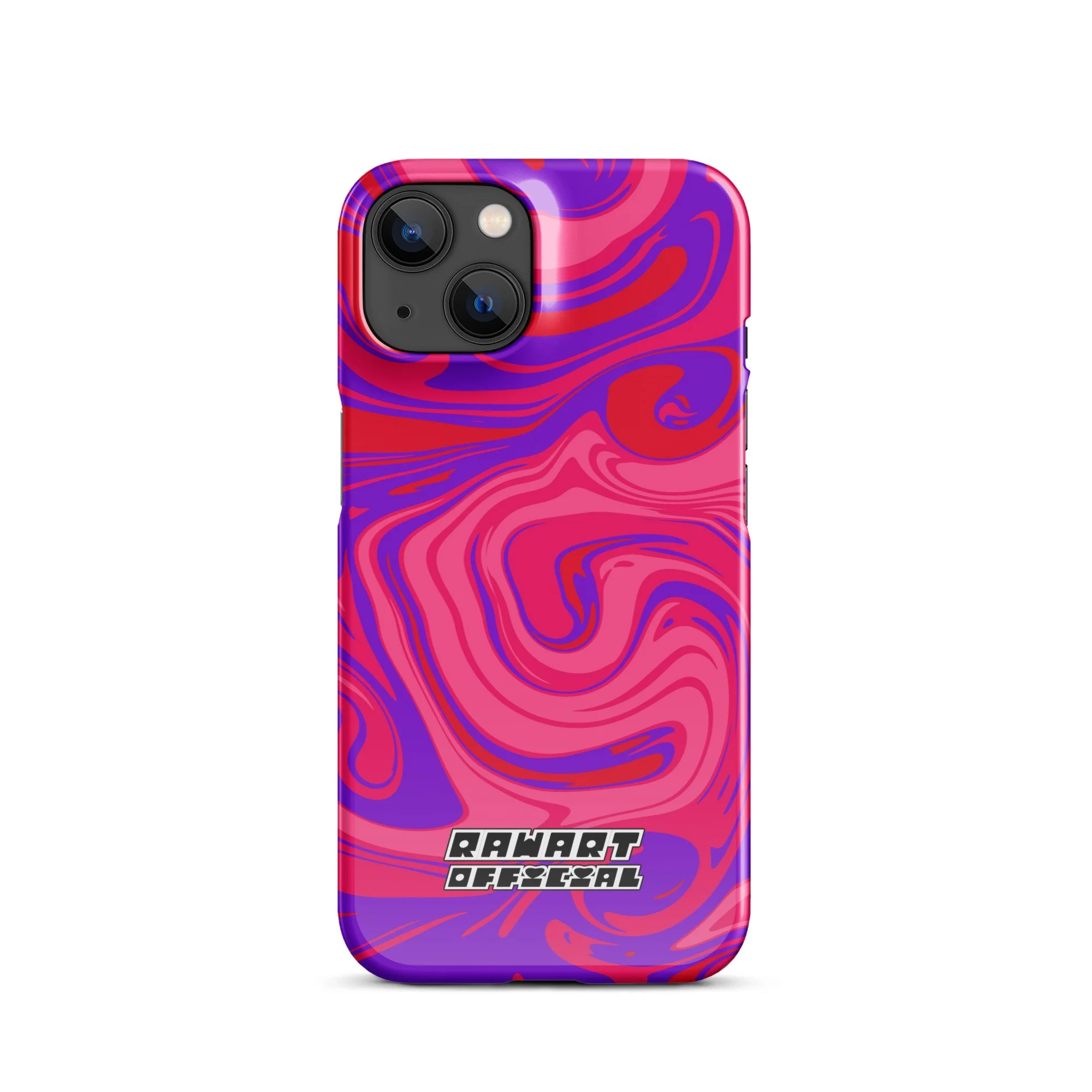 🍓🎆 “Berry Blast Swirl” Snap-On iPhone® Case │ Neon Magenta-Purple Y2K Cover 🎆🍓 - POP ARTIST @RAWARTOFFICIAL